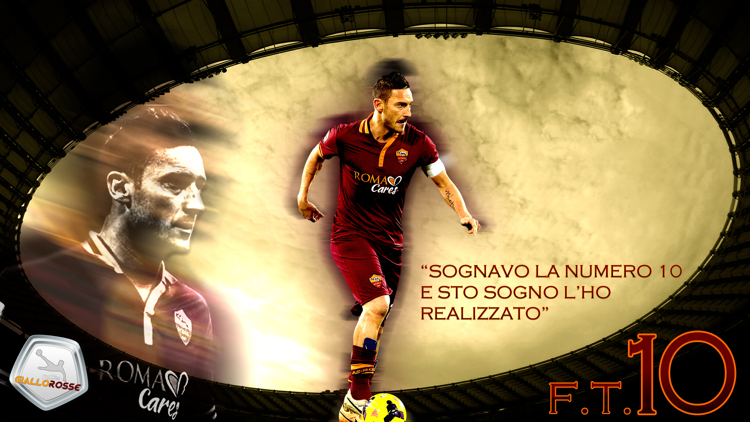 Francesco Totti A.S. Roma Number 10 Football HD Wallpaper