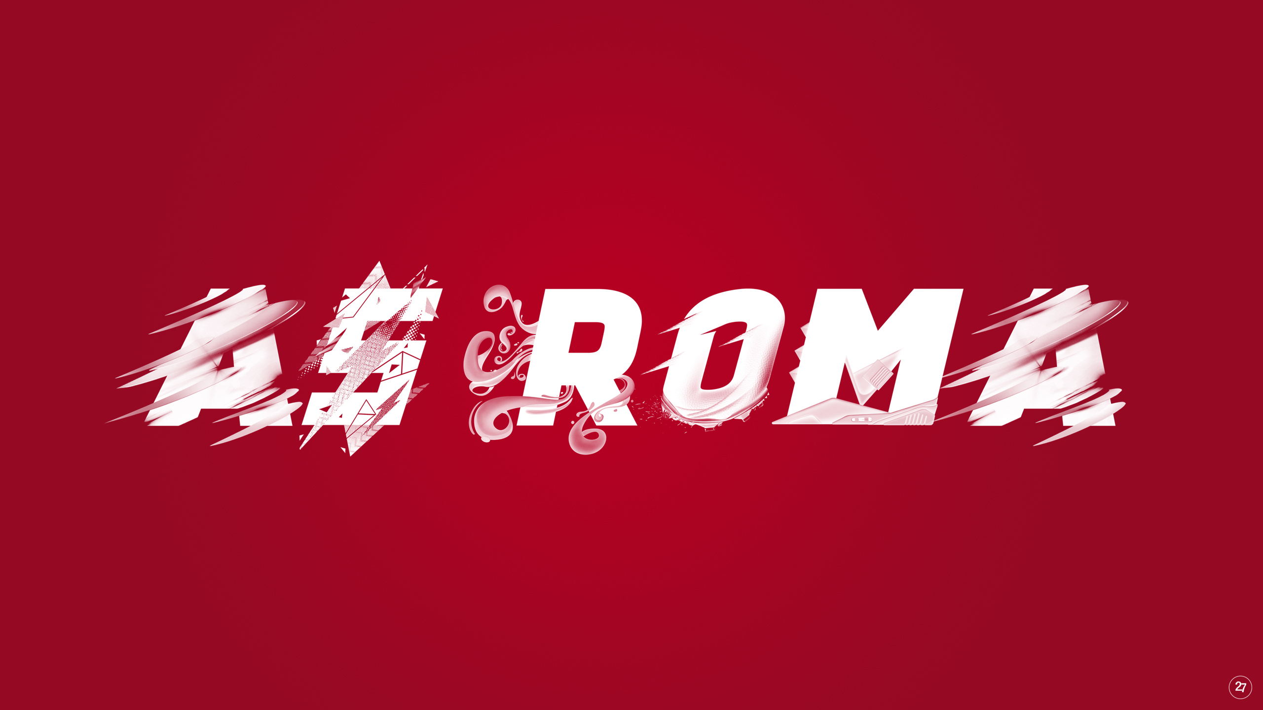 A.S. Roma dynamic graphic logo on red background HD Wallpaper