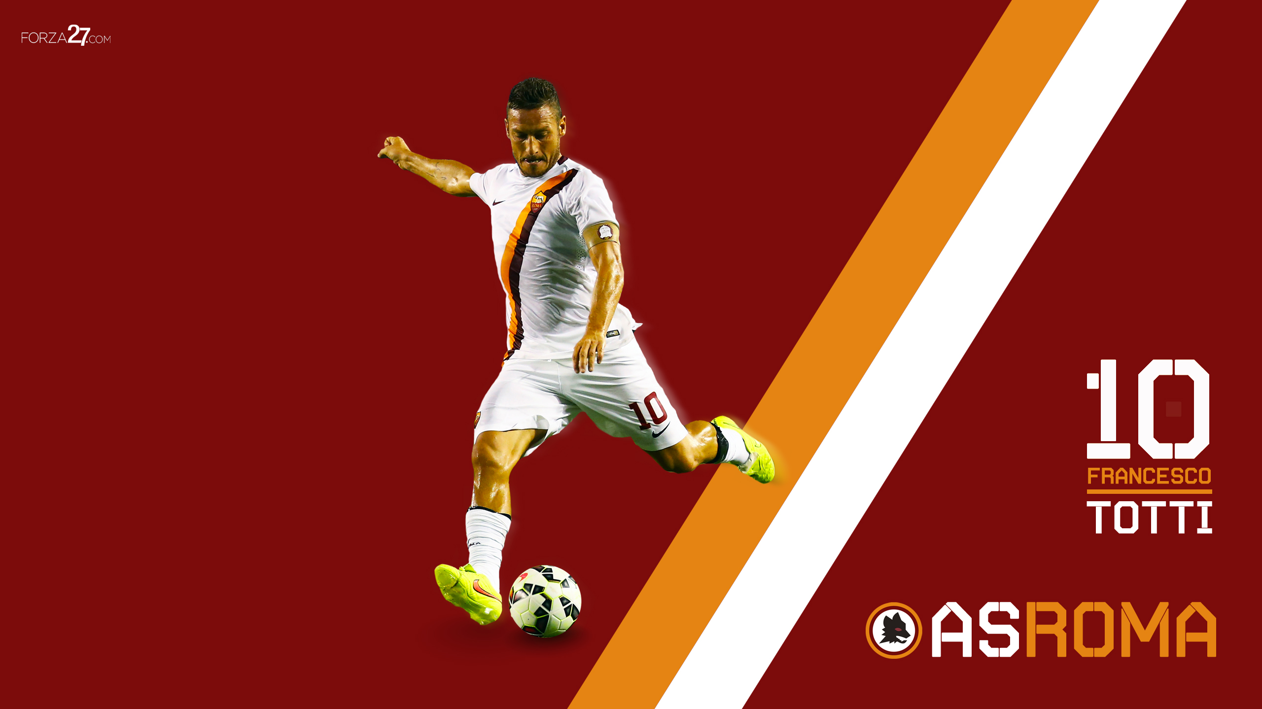 Francesco Totti A.S. Roma Kicking Soccer Ball HD Wallpaper