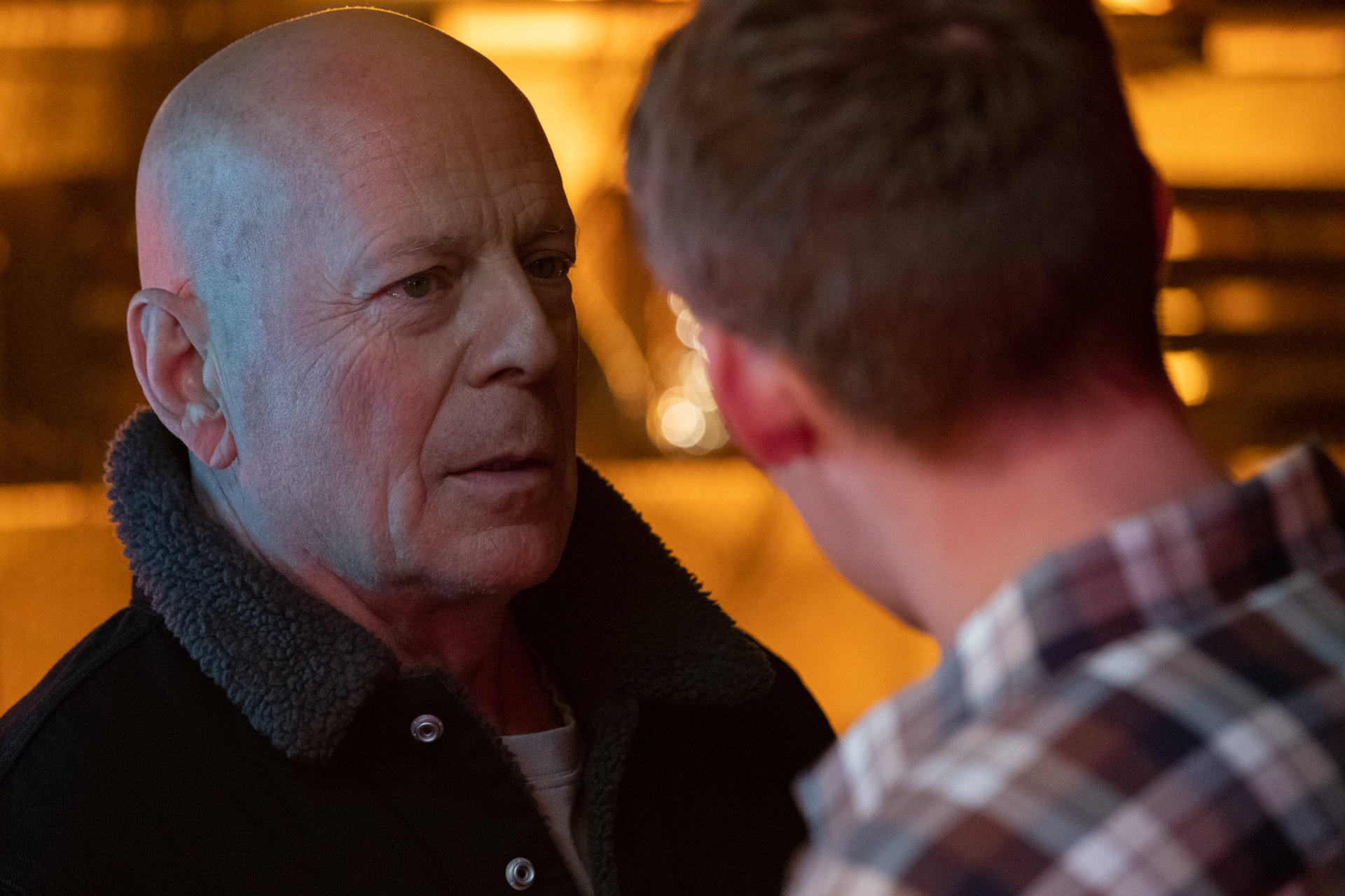 Bruce Willis in Cosmic Sin with intense expression HD Wallpaper