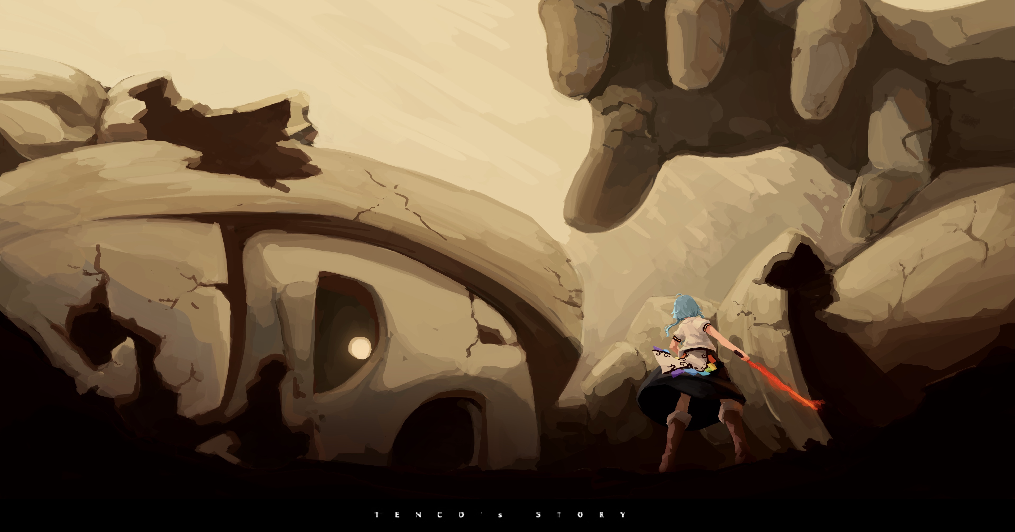 Tenshi Hinanawi's Story in the Ruins of Giants HD Wallpaper