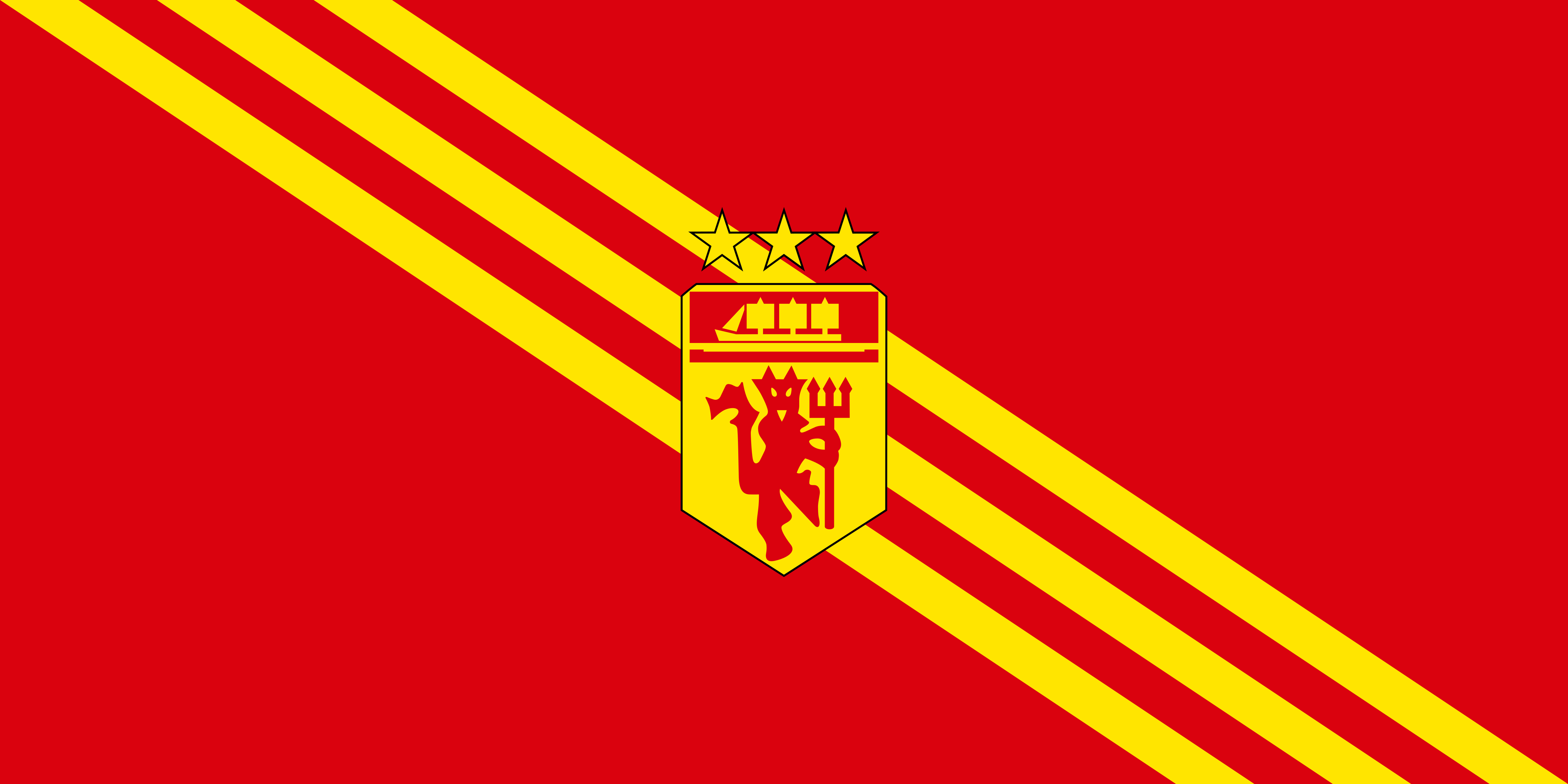 Manchester United F.C. Flag with Emblem HD Wallpaper