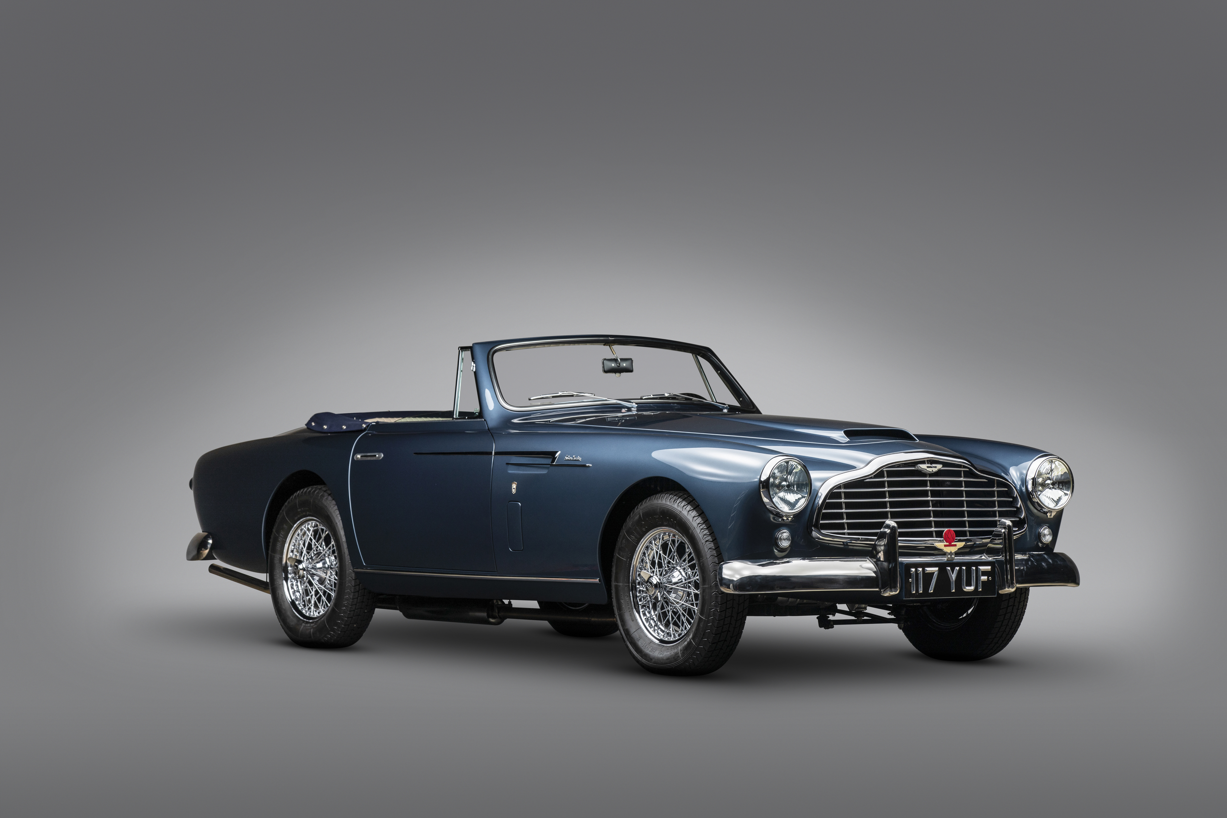 Blue 1954 Aston Martin DB2/4 Drophead Coupe HD Wallpaper