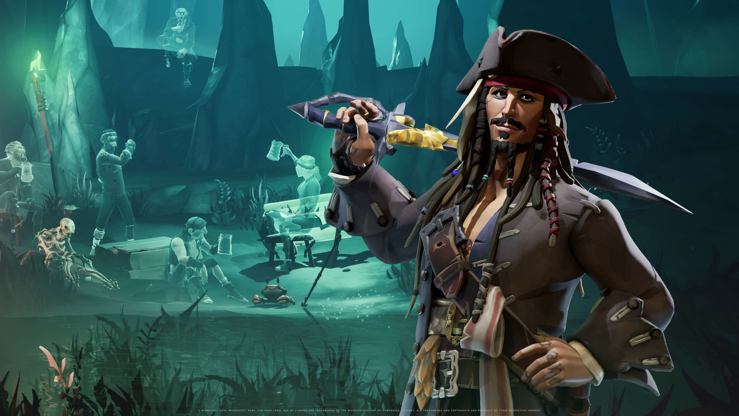 Jack Sparrow in Sea of Thieves: A Pirate's Life HD Wallpaper
