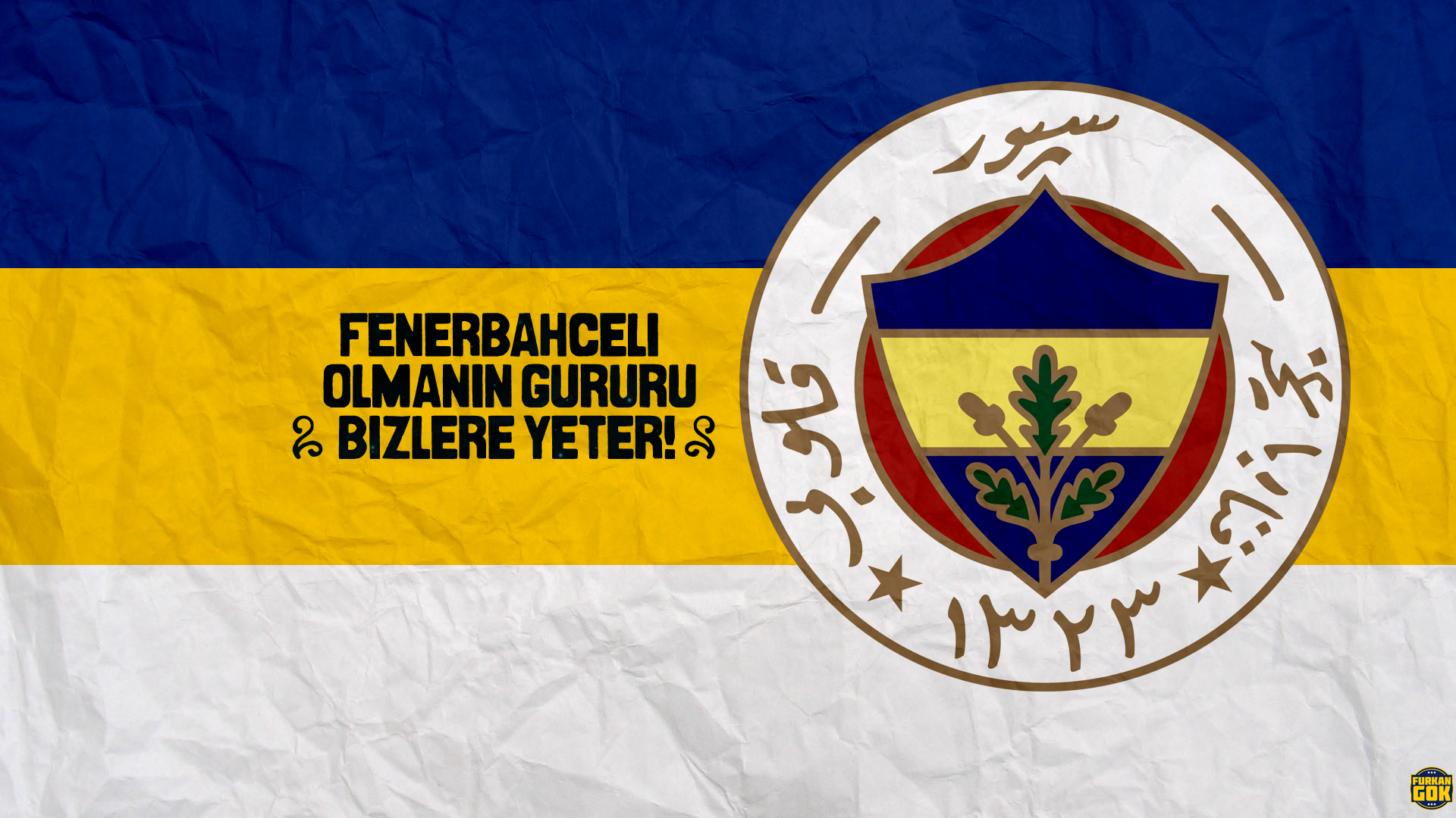 Fenerbahçe S.K. Emblem with Fan Pride Slogan HD Wallpaper