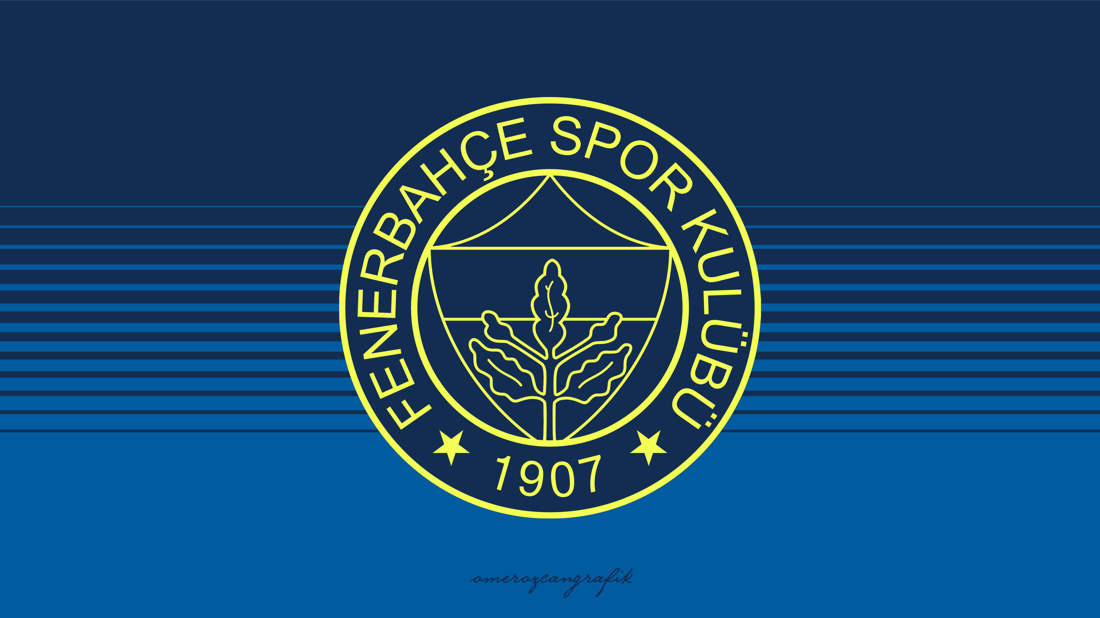 Fenerbahçe S.K. 4K Logo on Blue Background HD Wallpaper