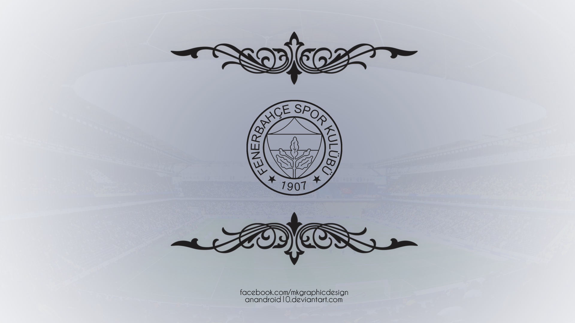 Fenerbahçe S.K. Logo with Soccer Stadium HD Wallpaper