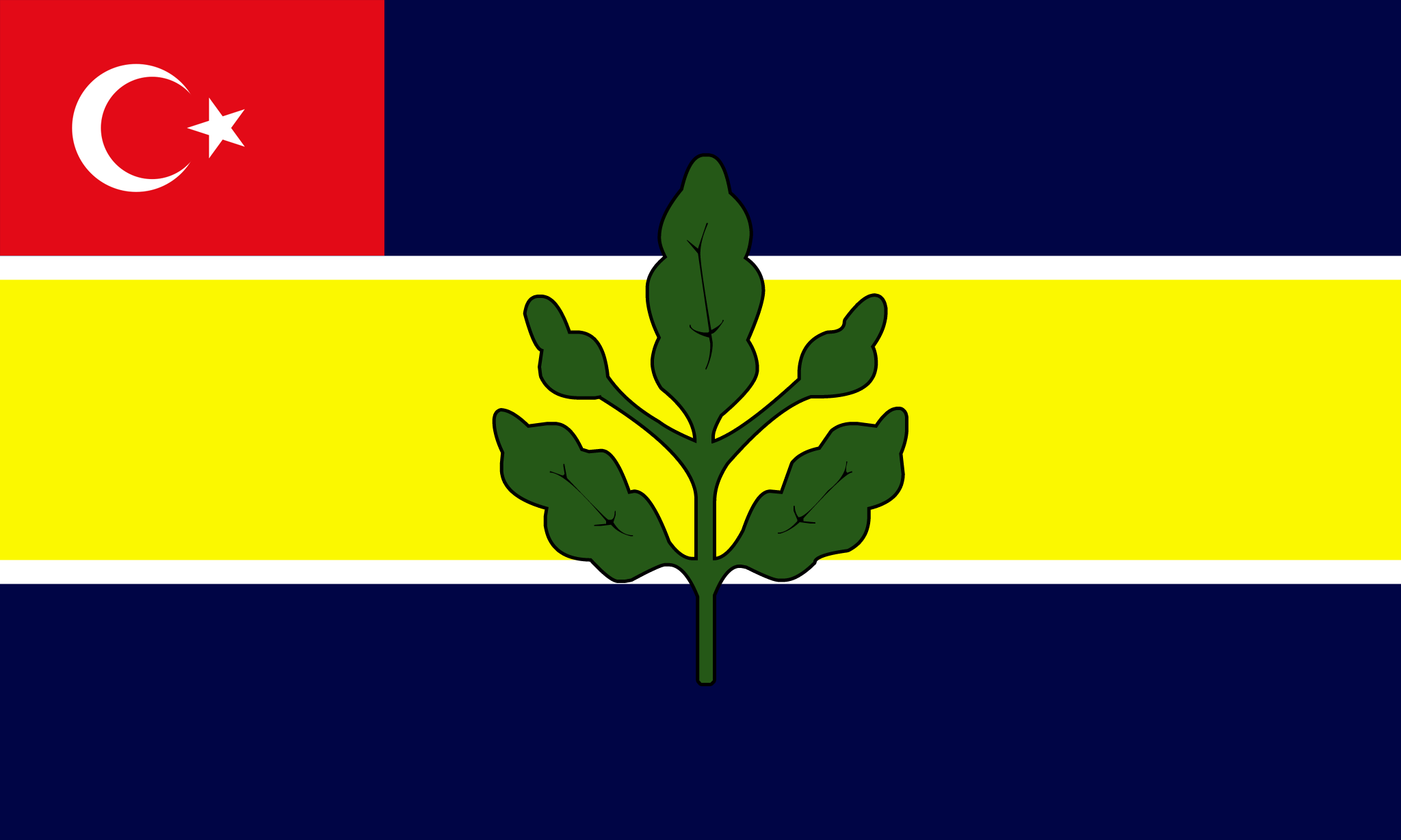 Fenerbahçe S.K. flag with Turkish canton and leaf HD Wallpaper