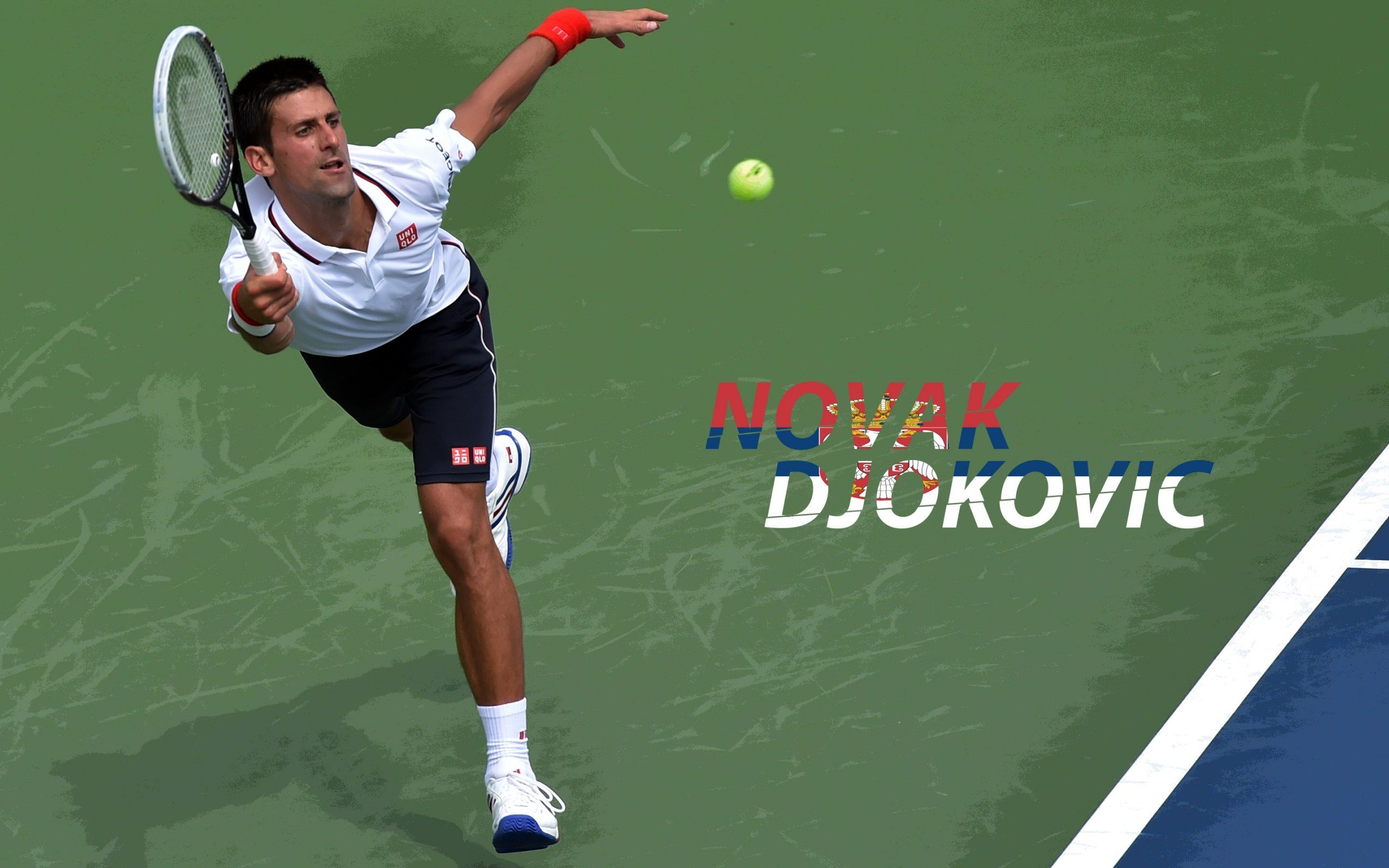 Serbian tennis star Novak Djokovic in action HD Wallpaper