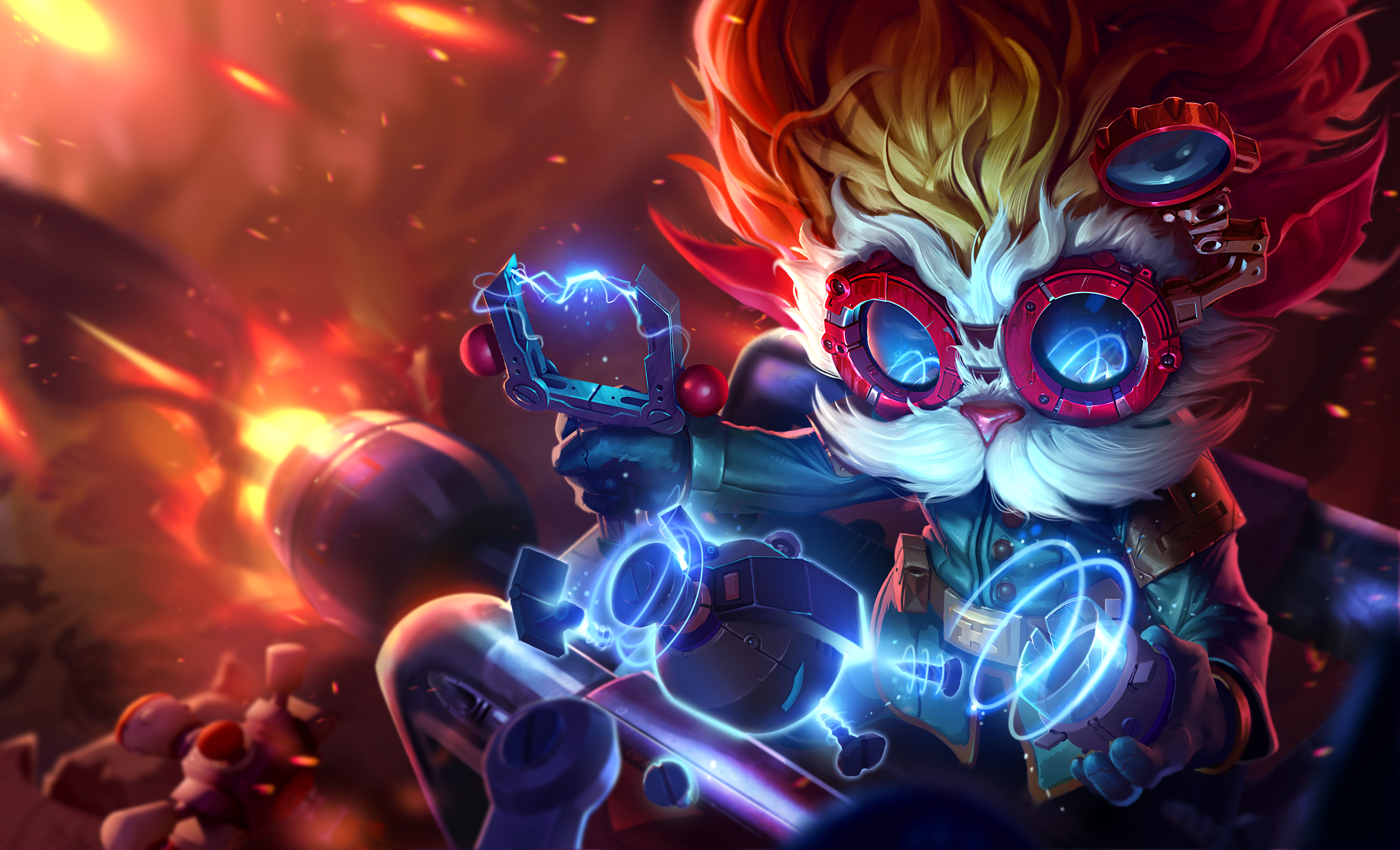 Heimerdinger (League Of Legends) unleashing electric energy HD Wallpaper