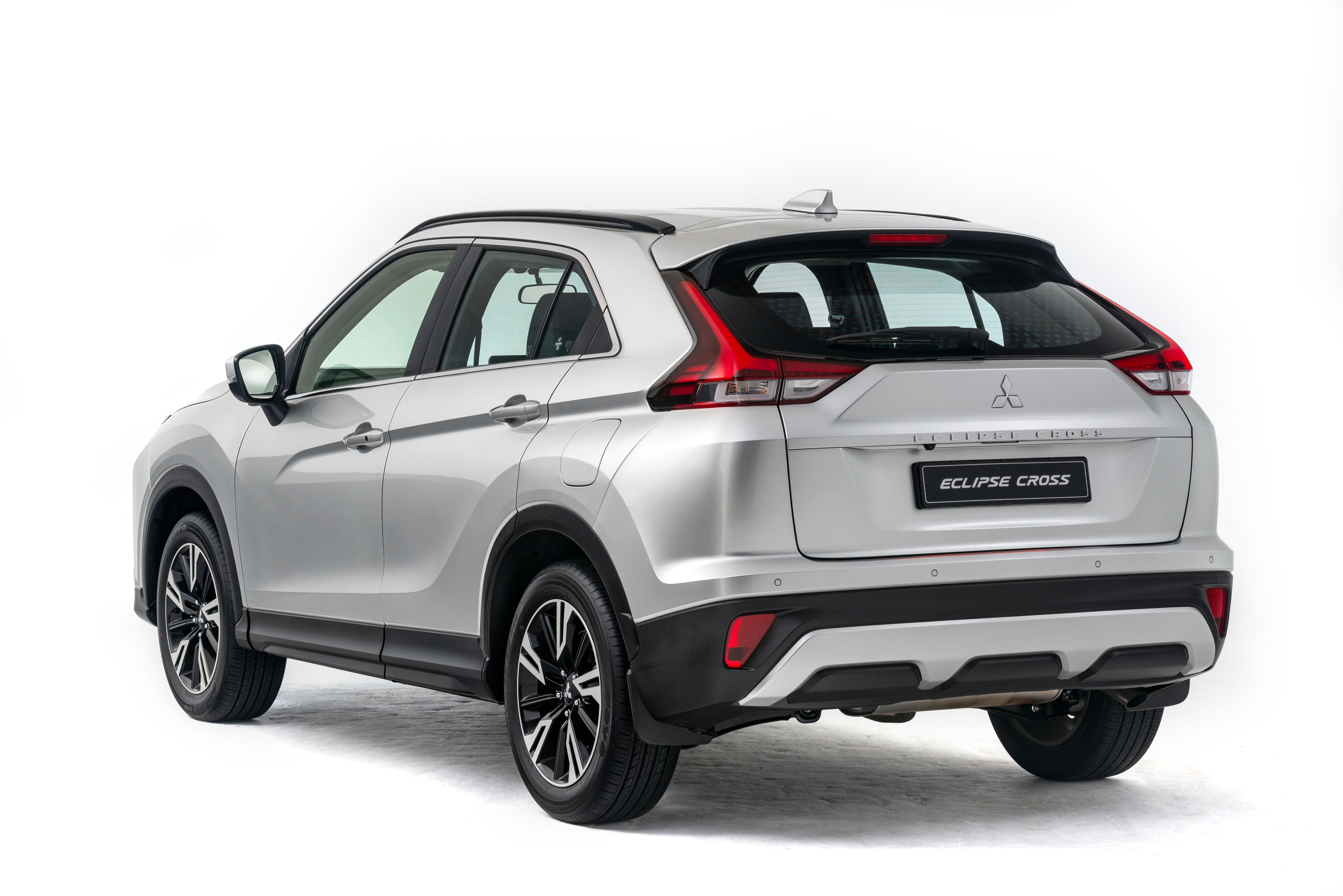 Silver Mitsubishi Eclipse Cross SUV rear view HD Wallpaper