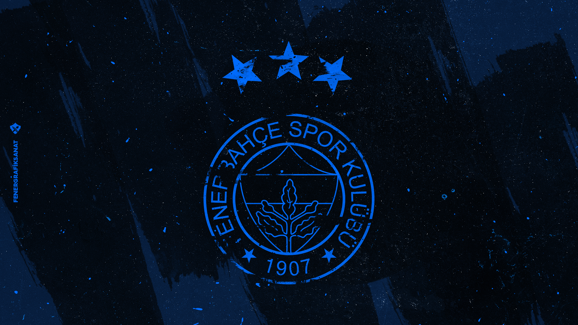 Fenerbahçe S.K. logo with three stars HD Wallpaper