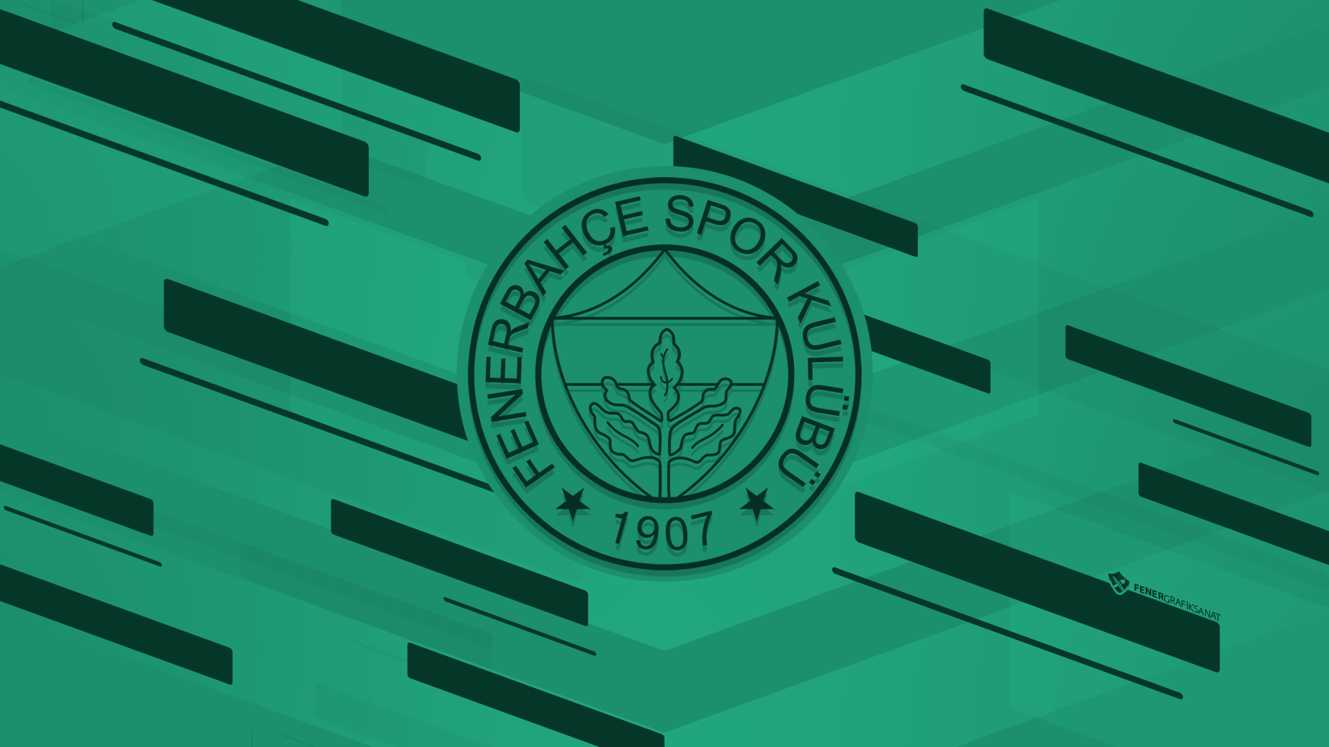 Fenerbahçe S.K. Logo Emblem Green Abstract HD Wallpaper