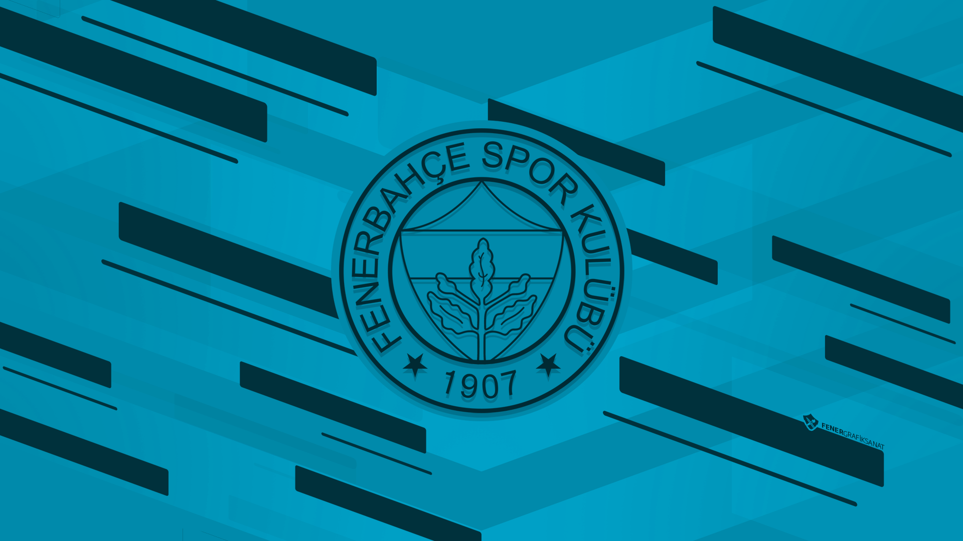 Fenerbahçe S.K. Emblem Blue Abstract Design HD Wallpaper