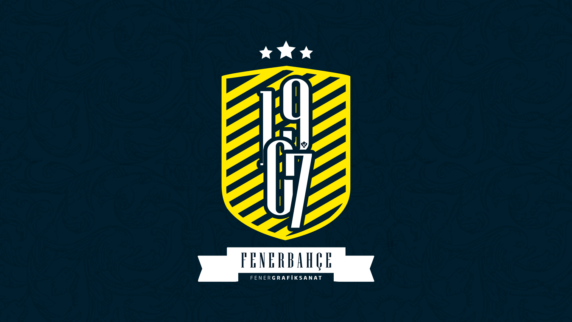 Fenerbahçe S.K. 1967 Striped Shield Logo HD Wallpaper