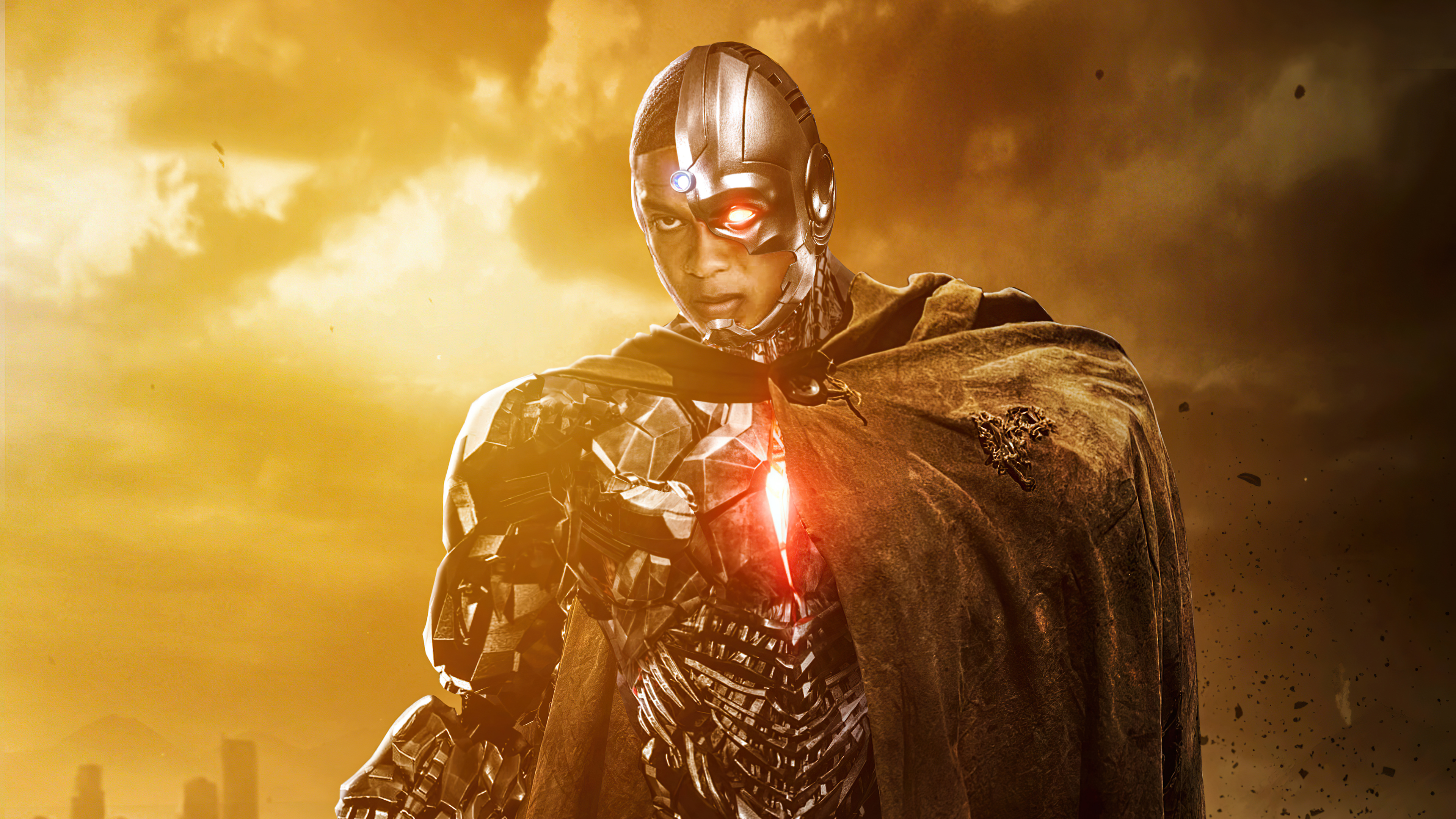 Cyborg in Golden Light from Zack Snyder's Justice League HD Wallpaper