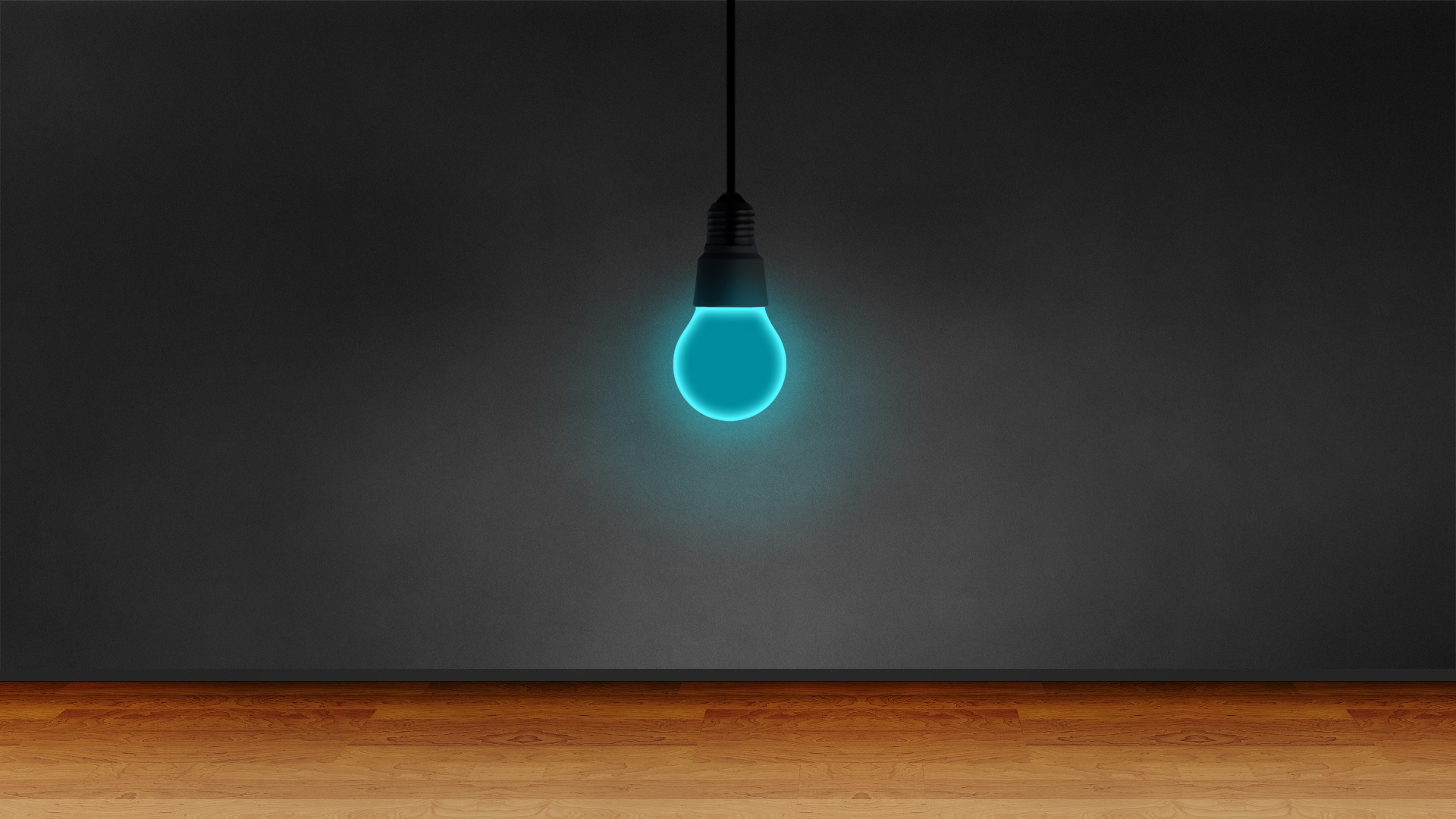 Artistic Blue Light Bulb in a Dark Room HD Wallpaper