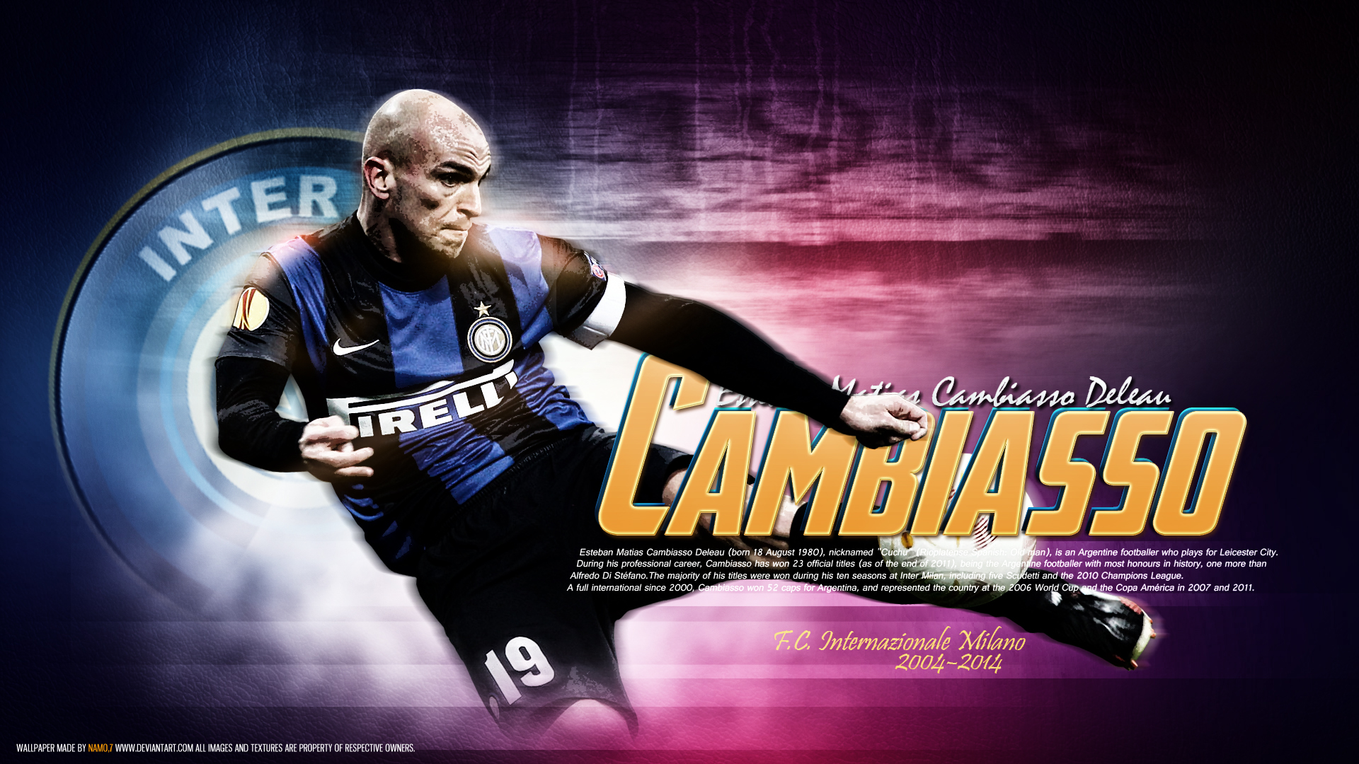 Esteban Cambiasso Kicking for Inter Milan HD Wallpaper