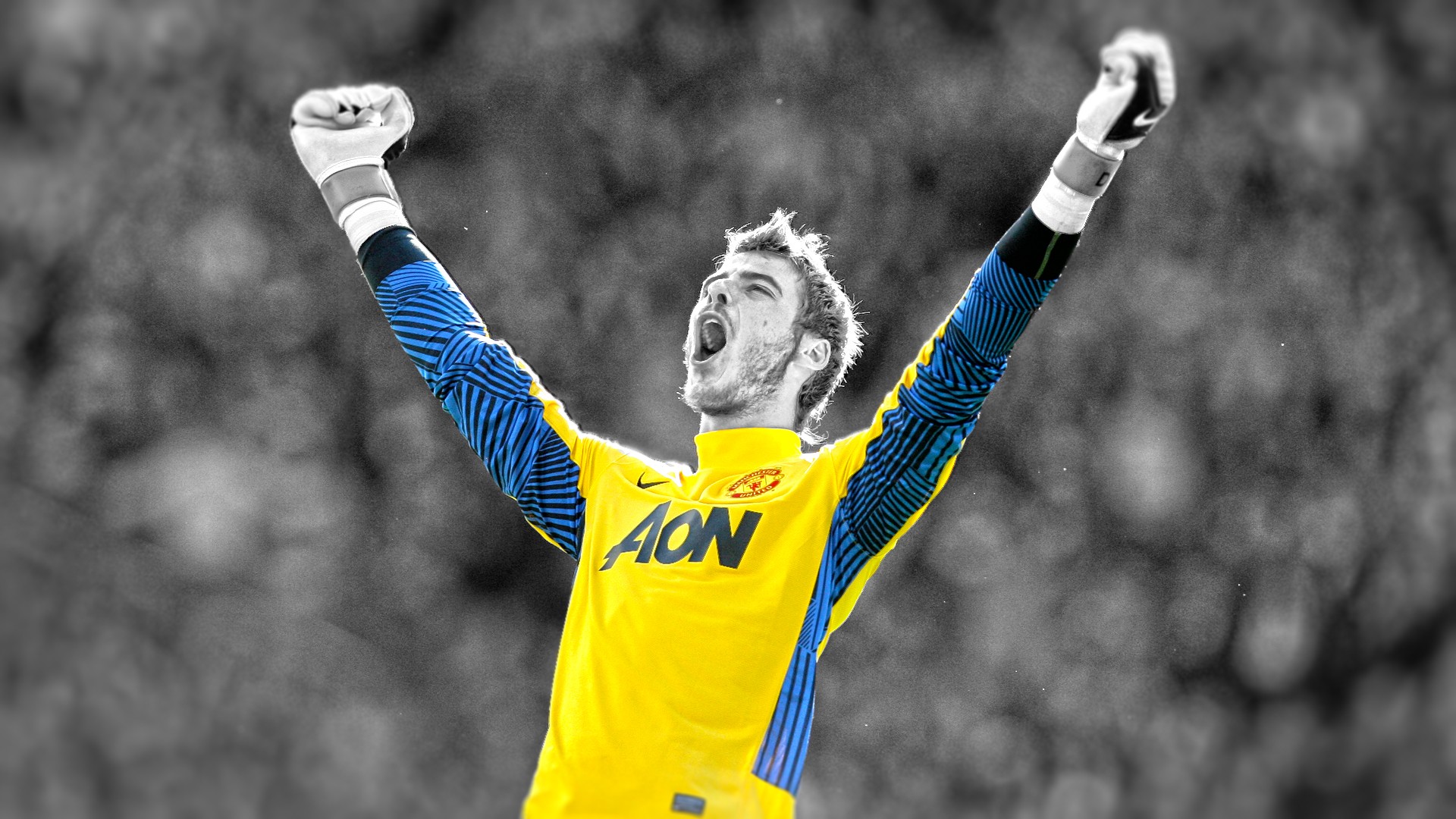 David De Gea celebrating for Manchester United HD Wallpaper