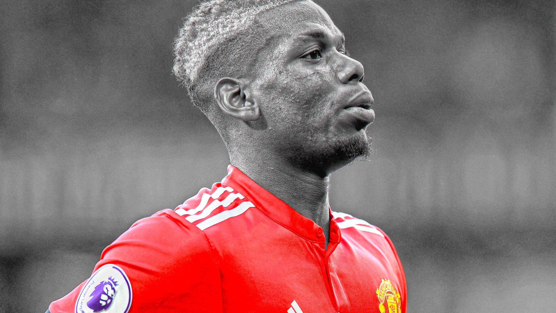 Paul Pogba Manchester United Red Jersey Portrait HD Wallpaper