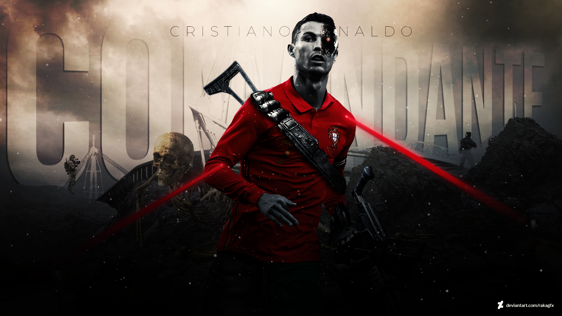 Cristiano Ronaldo: Portugal's Cyborg Comandante HD Wallpaper