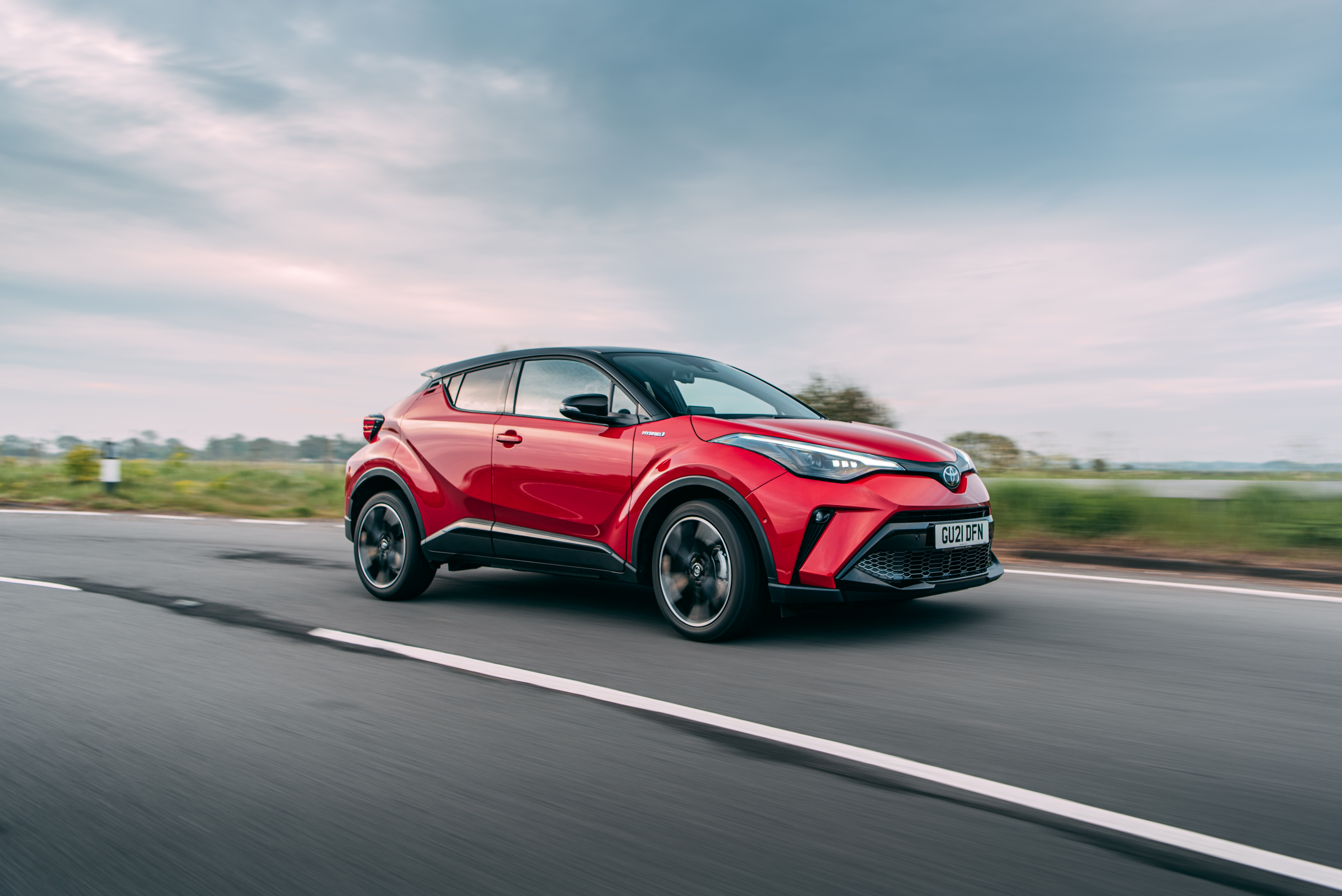 Red Toyota C-HR Hybrid GR Sport SUV HD Wallpaper