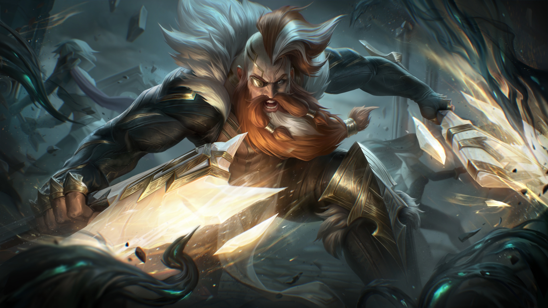 Olaf Sentinels of Light wielding glowing axes HD Wallpaper
