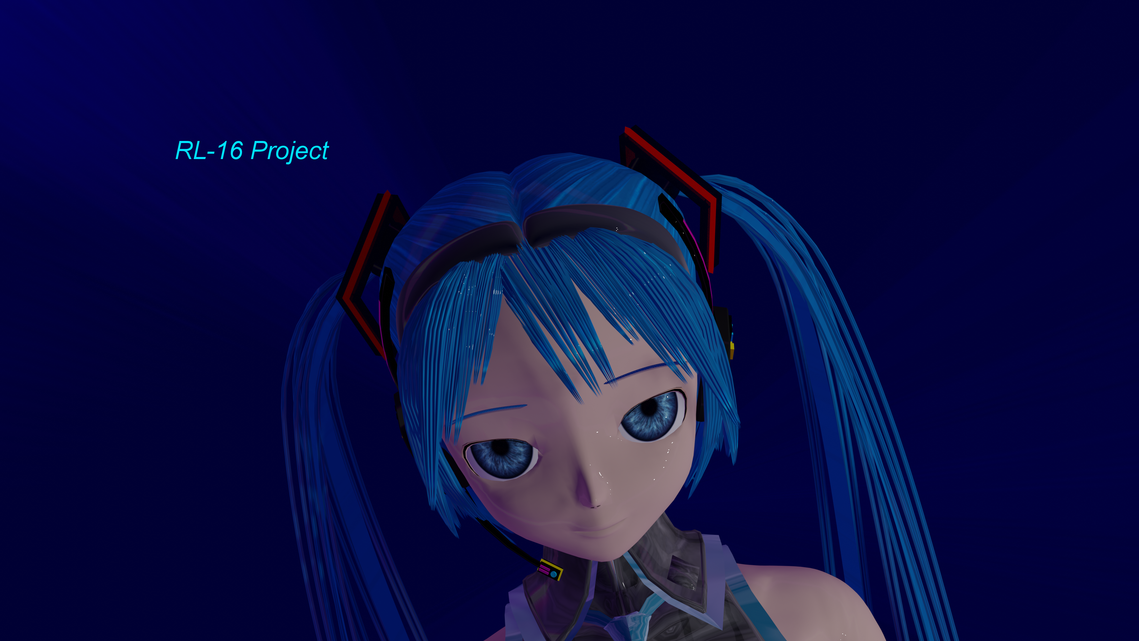 Hatsune Miku Blue Eyes Blender RL-16 Project HD Wallpaper