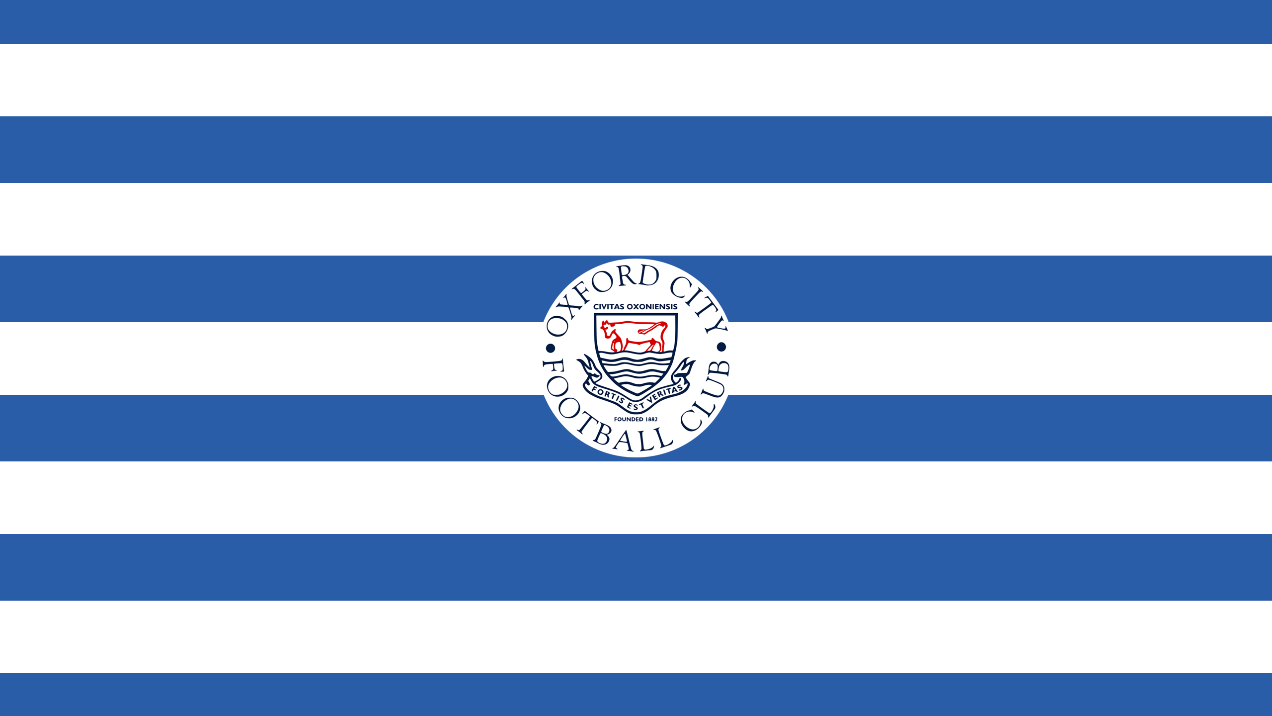 Oxford City F.C. Soccer Emblem Blue White Striped Flag HD Wallpaper