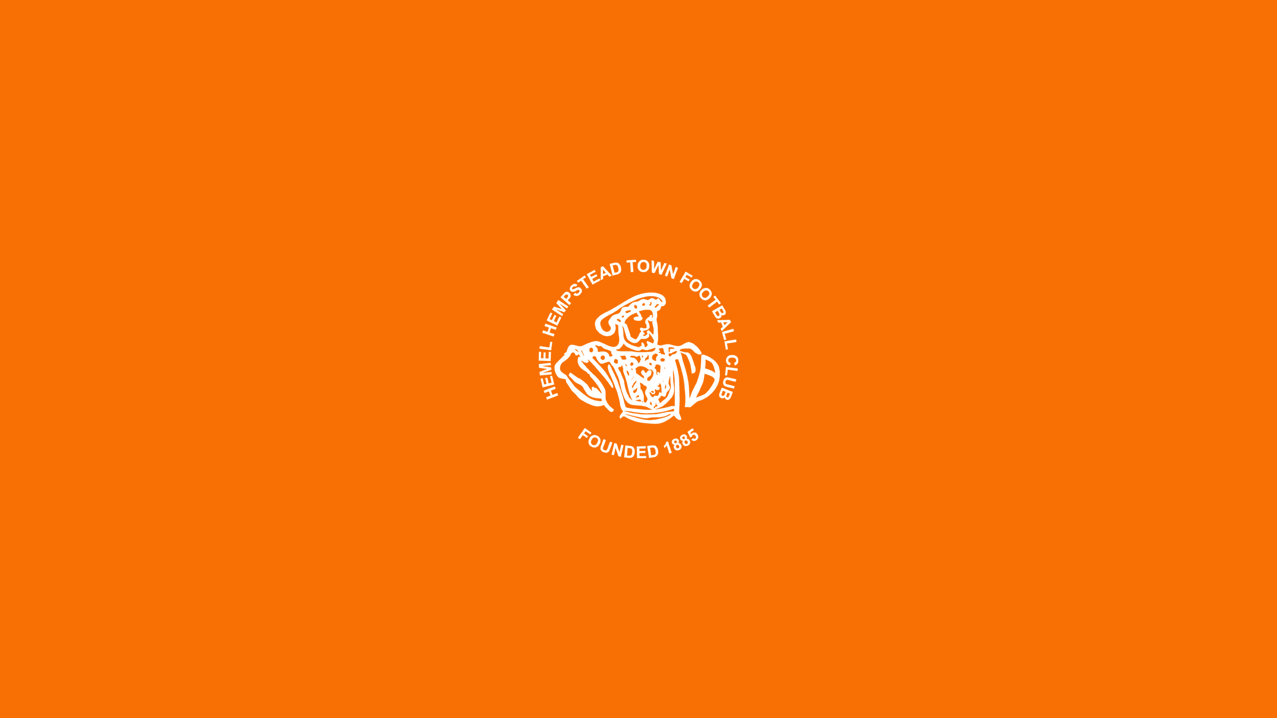 Hemel Hempstead Town F.C. Logo on Orange Background HD Wallpaper
