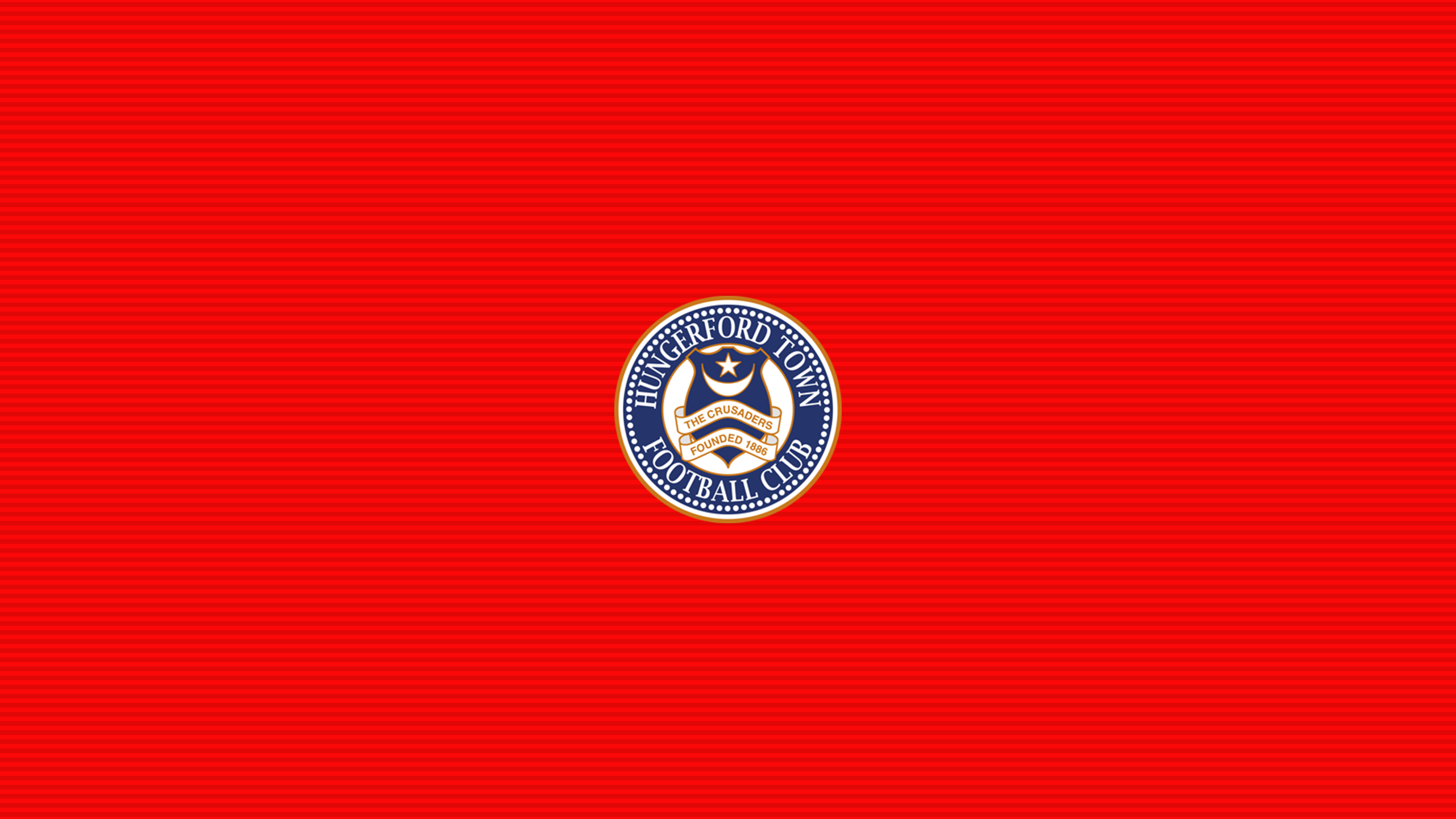Hungerford Town F.C. logo on red striped background HD Wallpaper