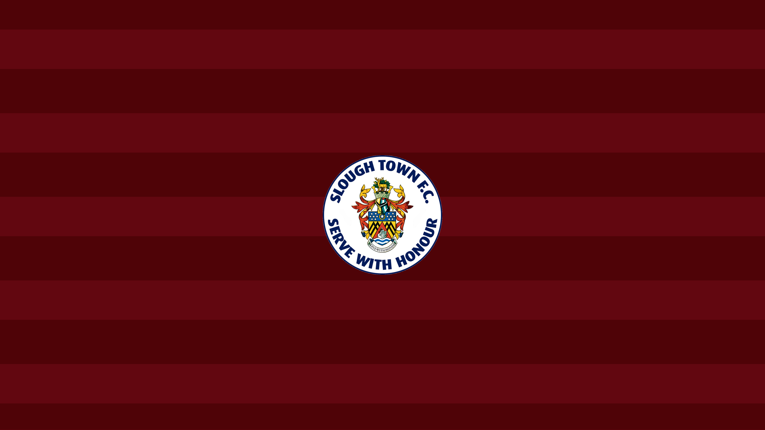 Slough Town F.C. Logo on Striped Maroon Background HD Wallpaper