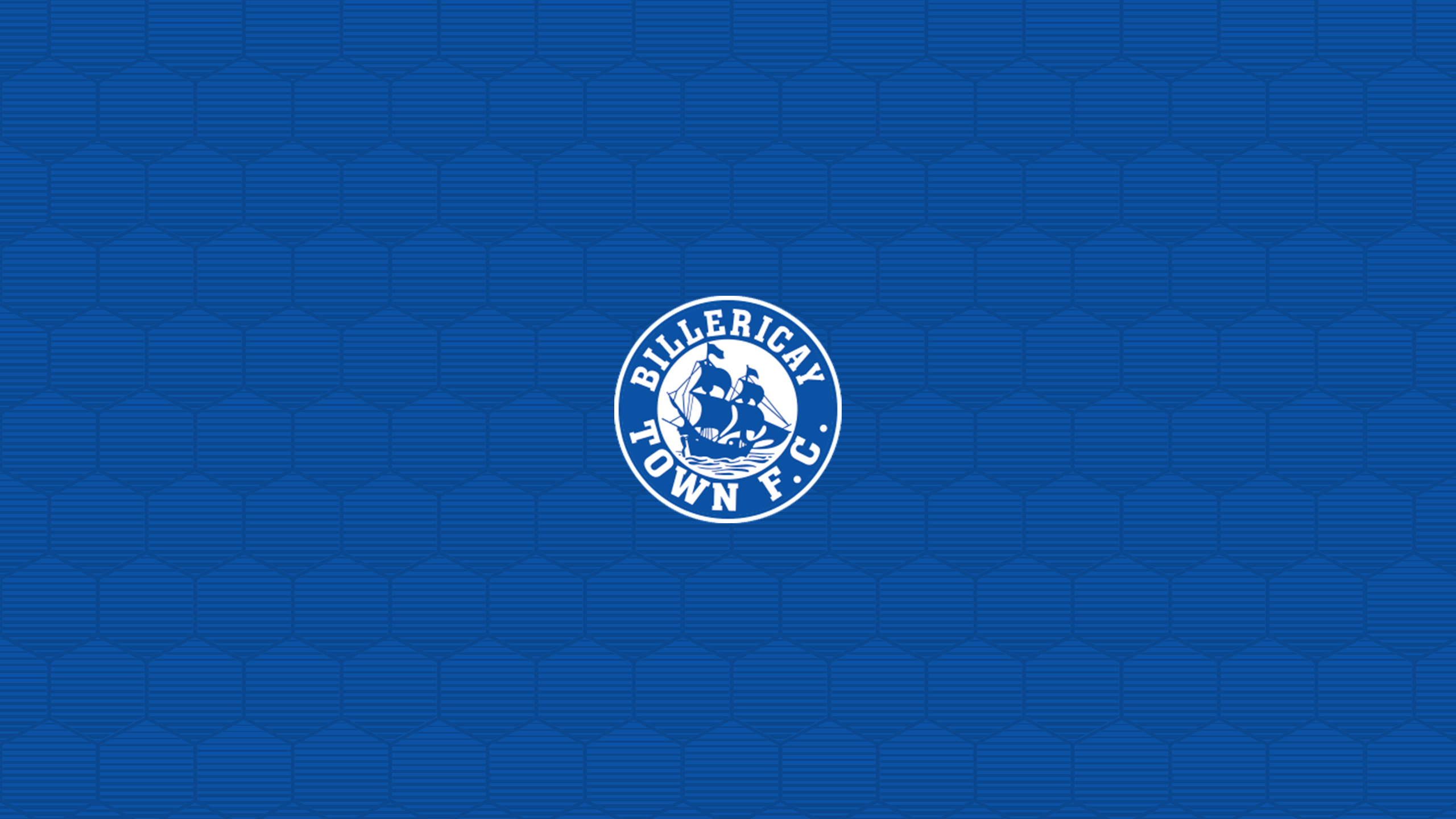 Billericay Town F.C. Emblem Blue Hexagonal Background HD Wallpaper