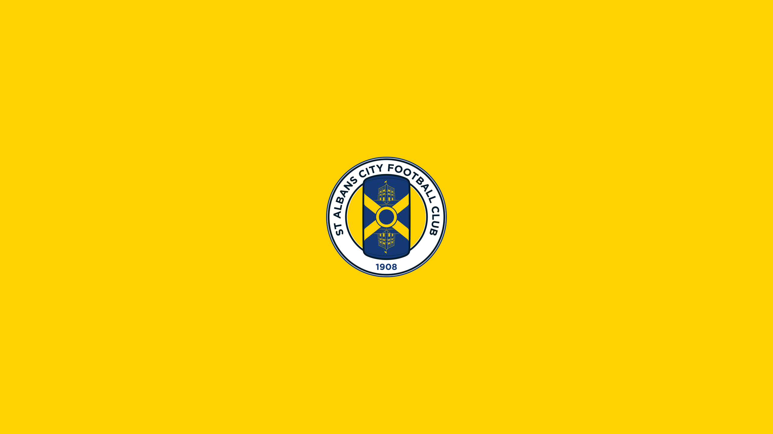 St Albans City F.C. logo on yellow background HD Wallpaper