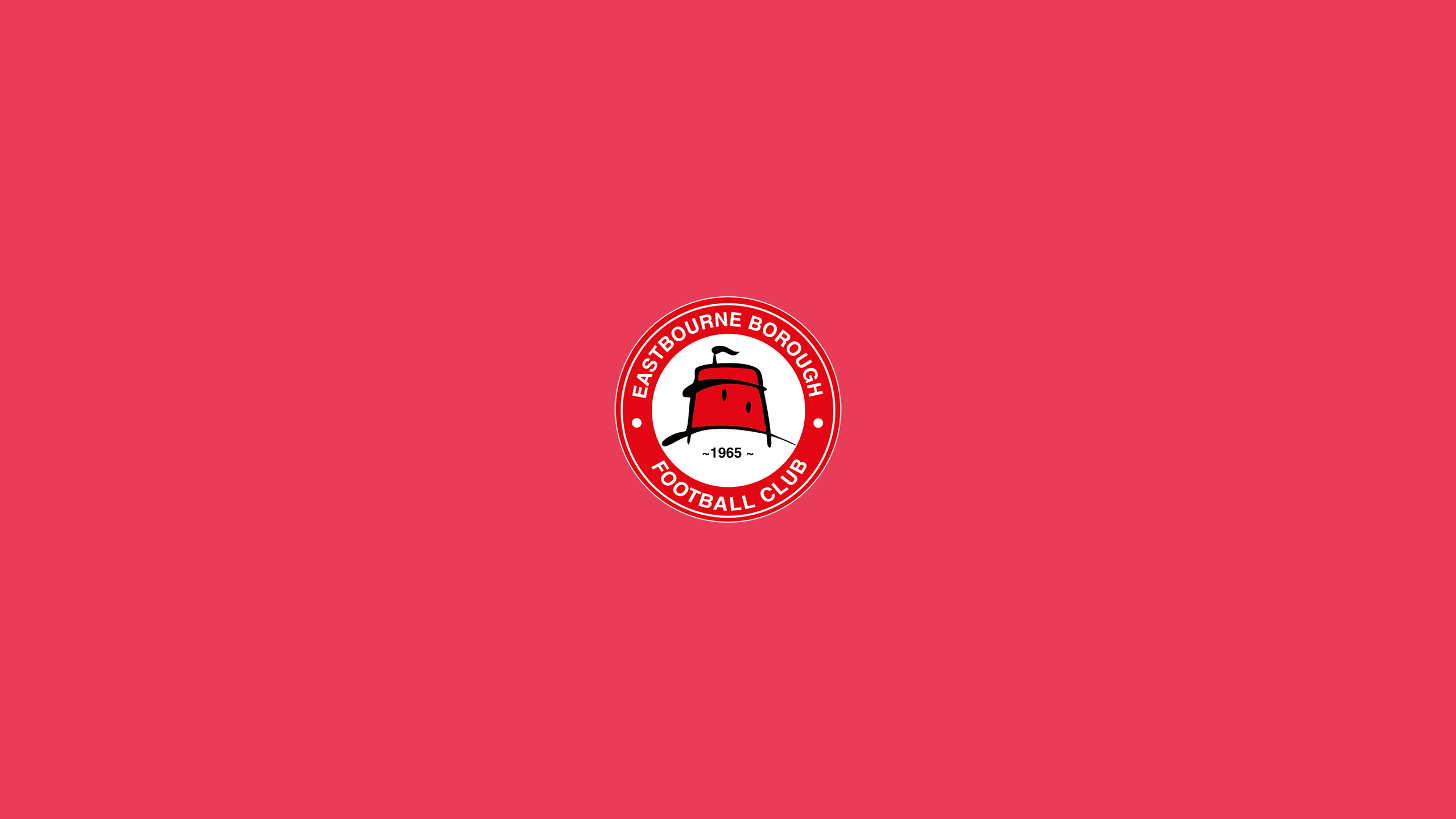 Eastbourne Borough F.C. Logo on Red Background HD Wallpaper