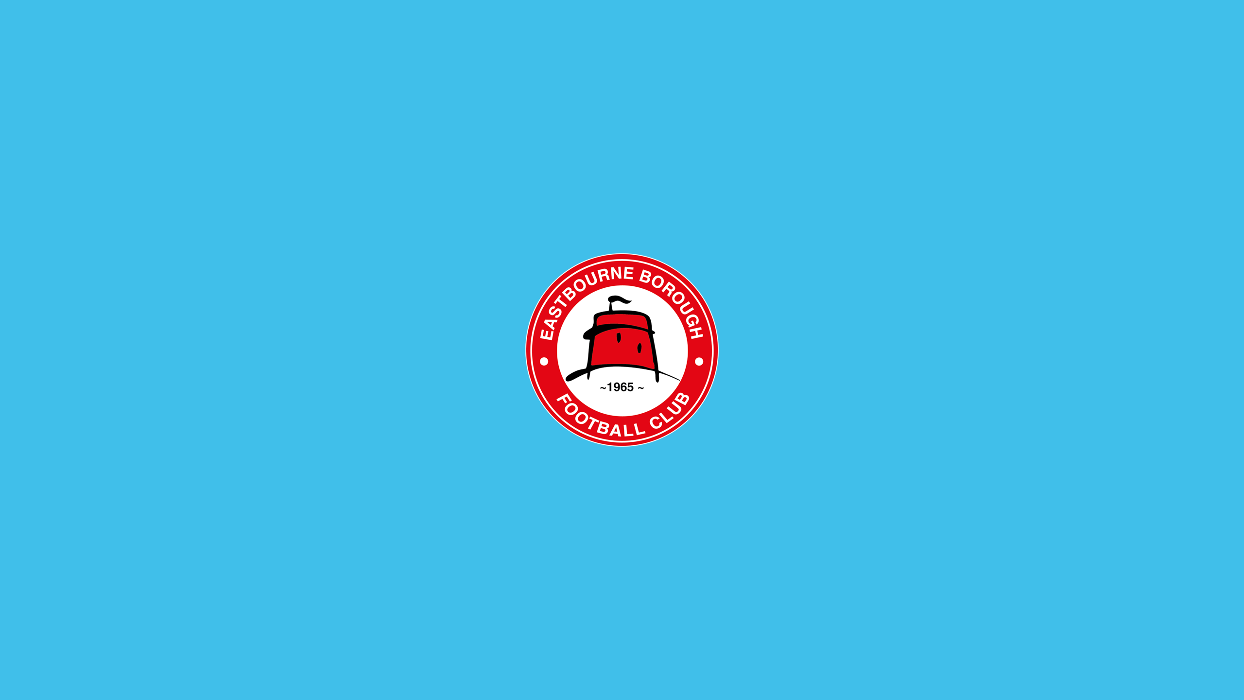 Eastbourne Borough F.C. Logo on Blue Background HD Wallpaper