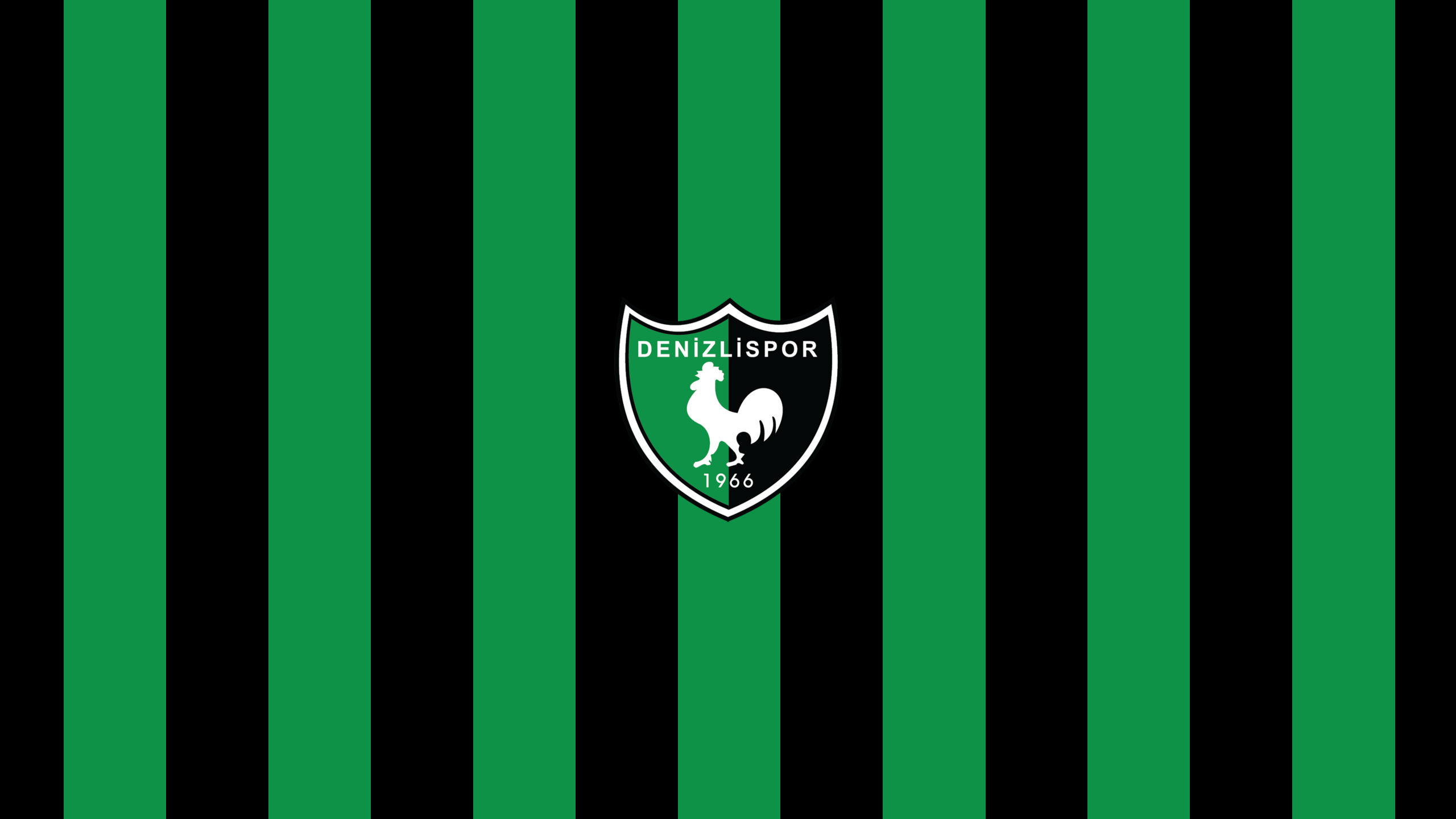 Denizlispor Emblem Green and Black Stripes HD Wallpaper
