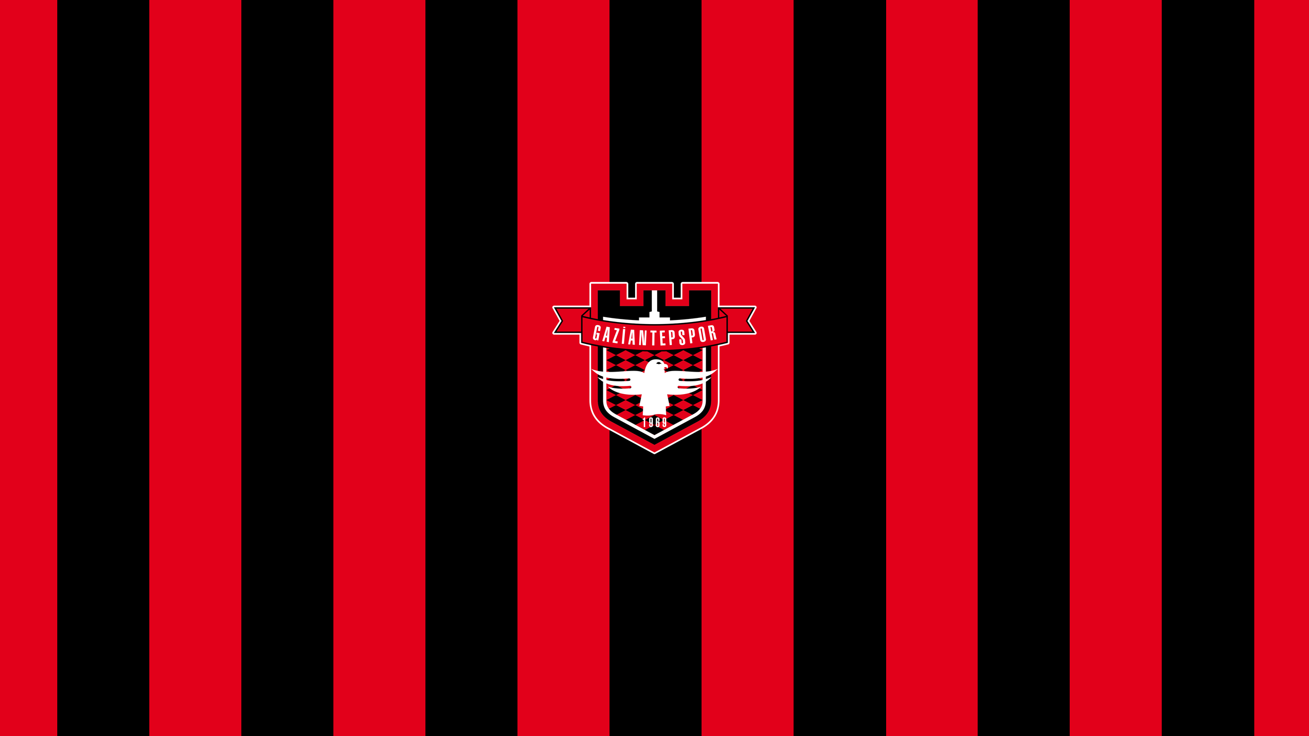 Gaziantepspor logo on red and black stripes HD Wallpaper