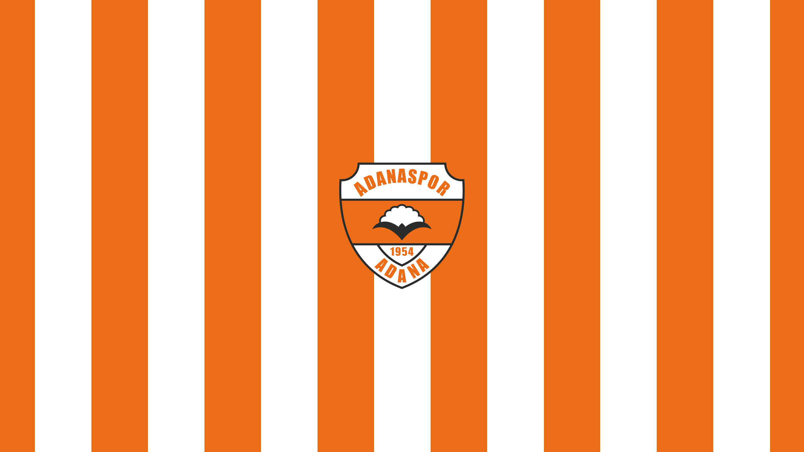 Adanaspor emblem on orange and white striped flag HD Wallpaper