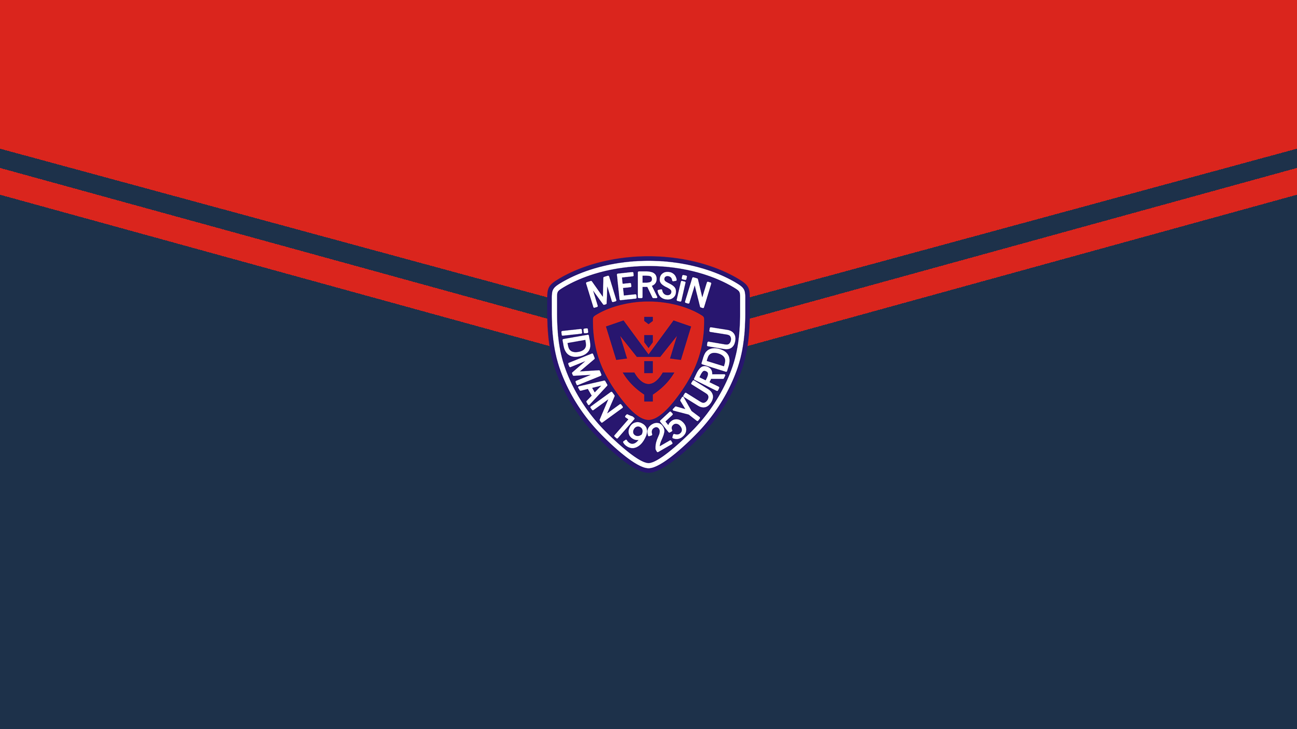 Mersin İdman Yurdu Logo with Red and Blue Stripes HD Wallpaper