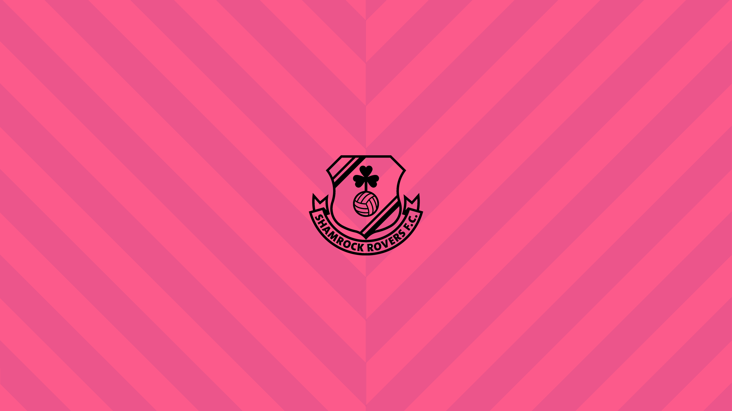 Shamrock Rovers F.C. Soccer Emblem on Pink Stripes HD Wallpaper