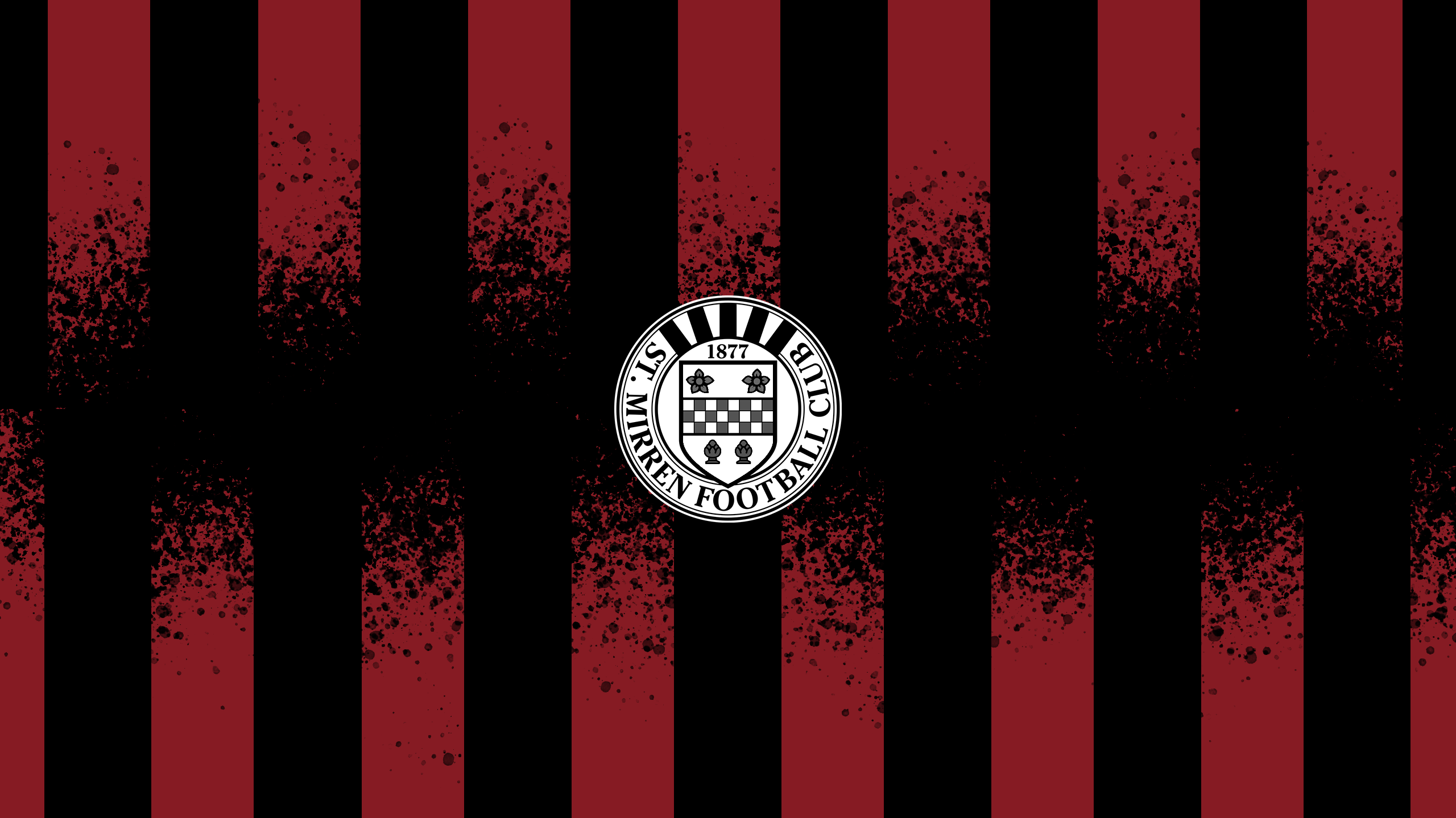 St Mirren F.C. Logo Black Red Splatter Stripes HD Wallpaper