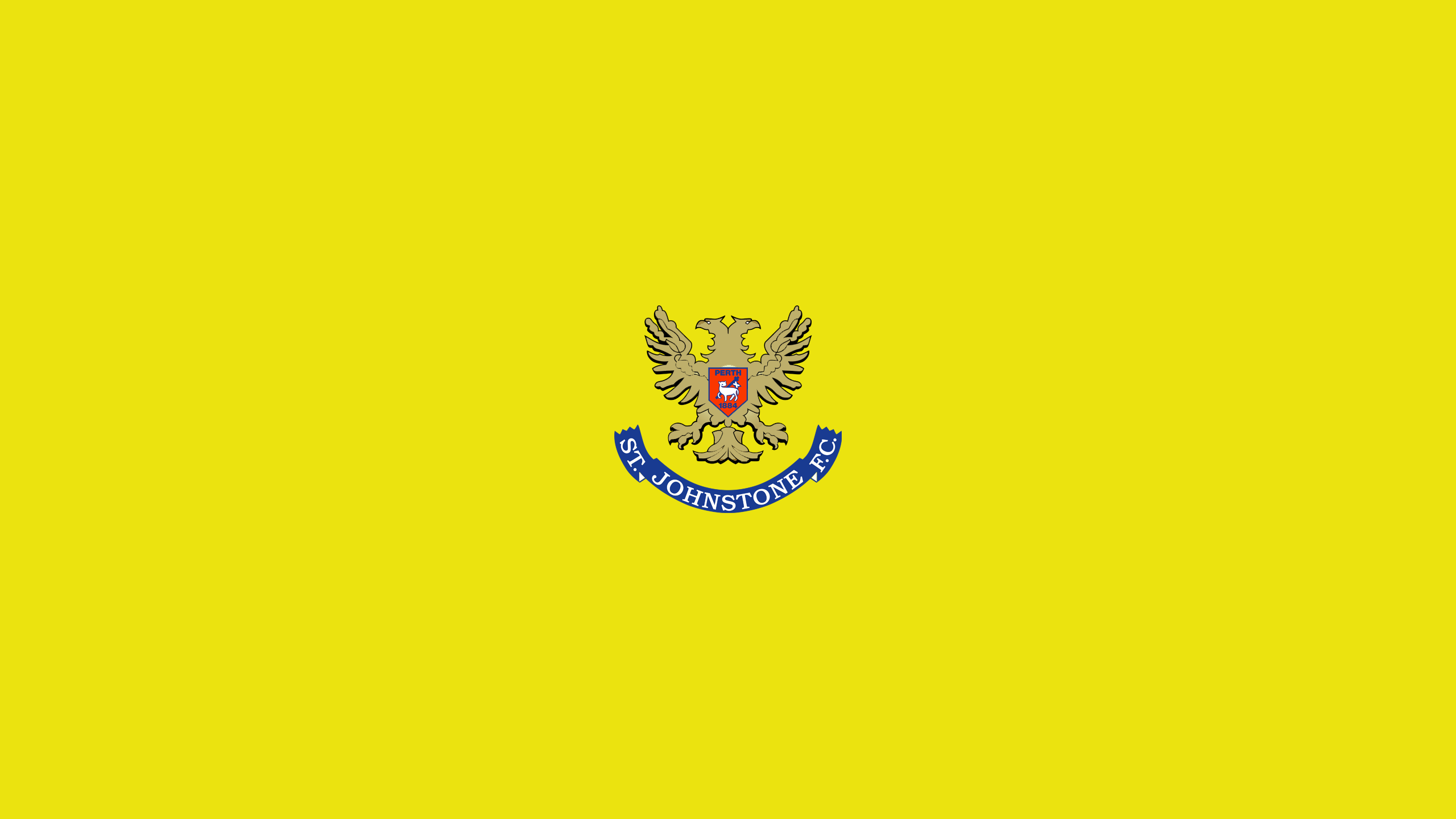 St Johnstone F.C. Emblem on Yellow Background HD Wallpaper
