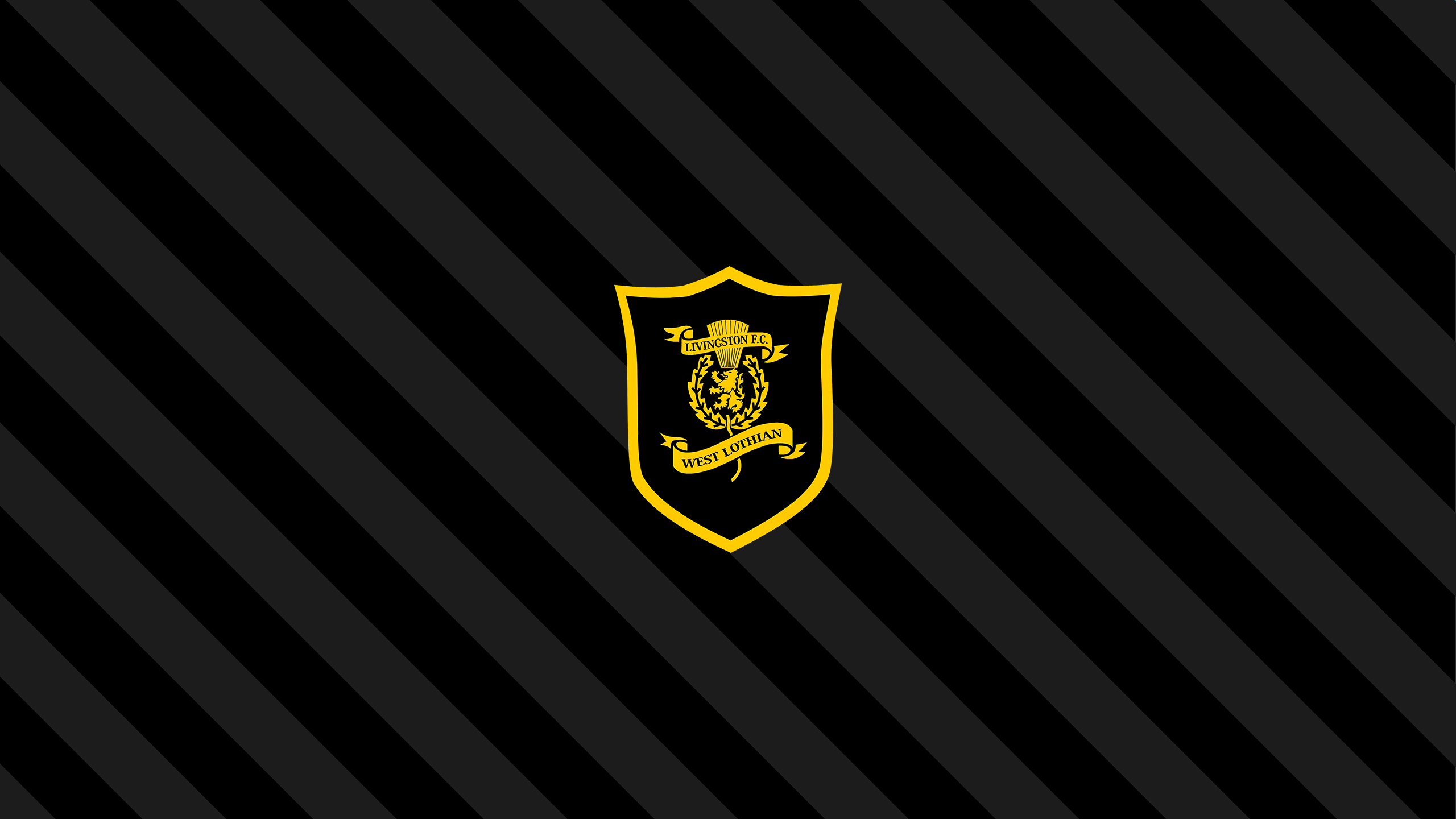 Livingston F.C. Logo Black and Grey Stripes HD Wallpaper