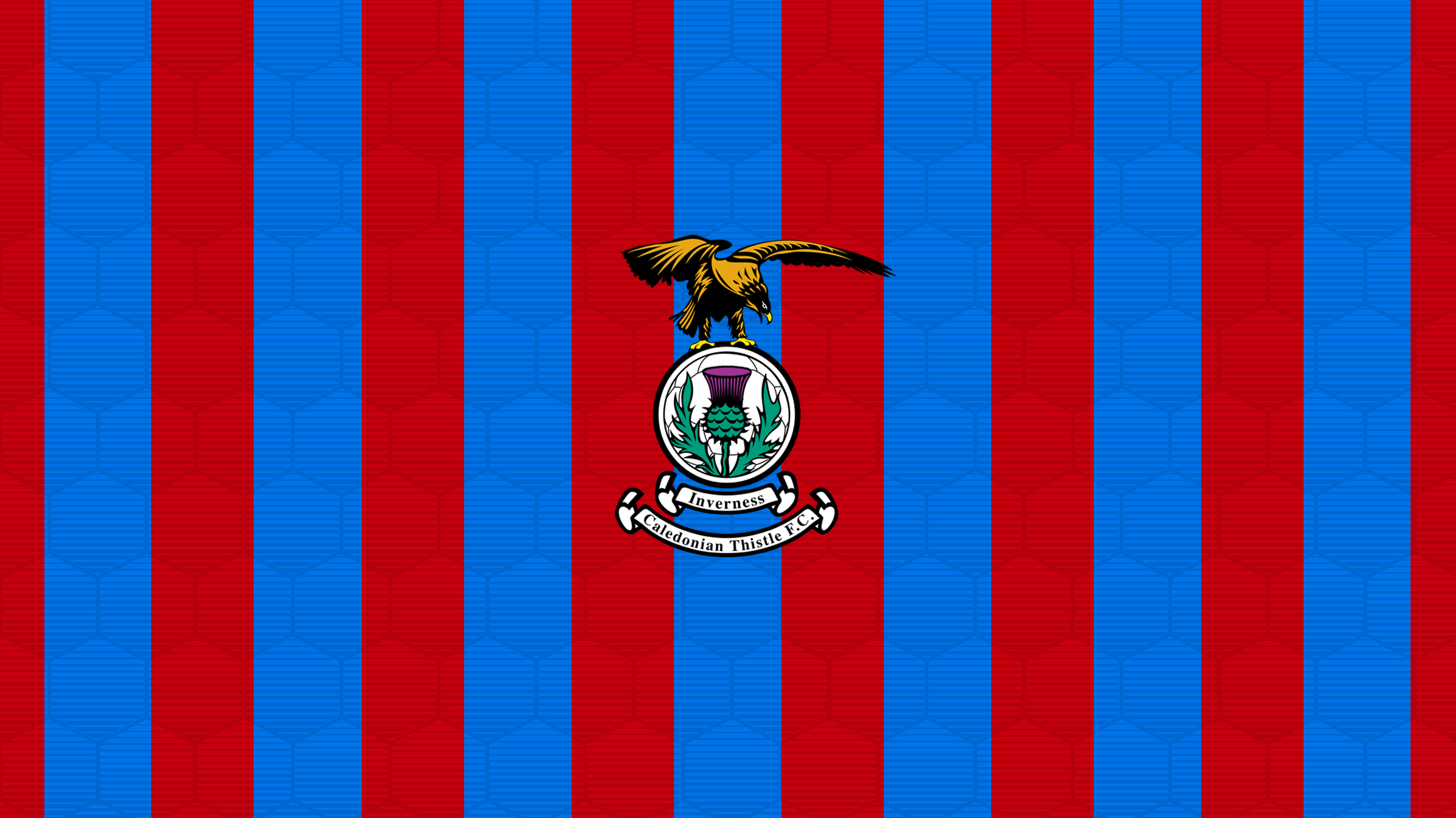 Inverness Caledonian Thistle F.C. Logo on Striped Background HD Wallpaper