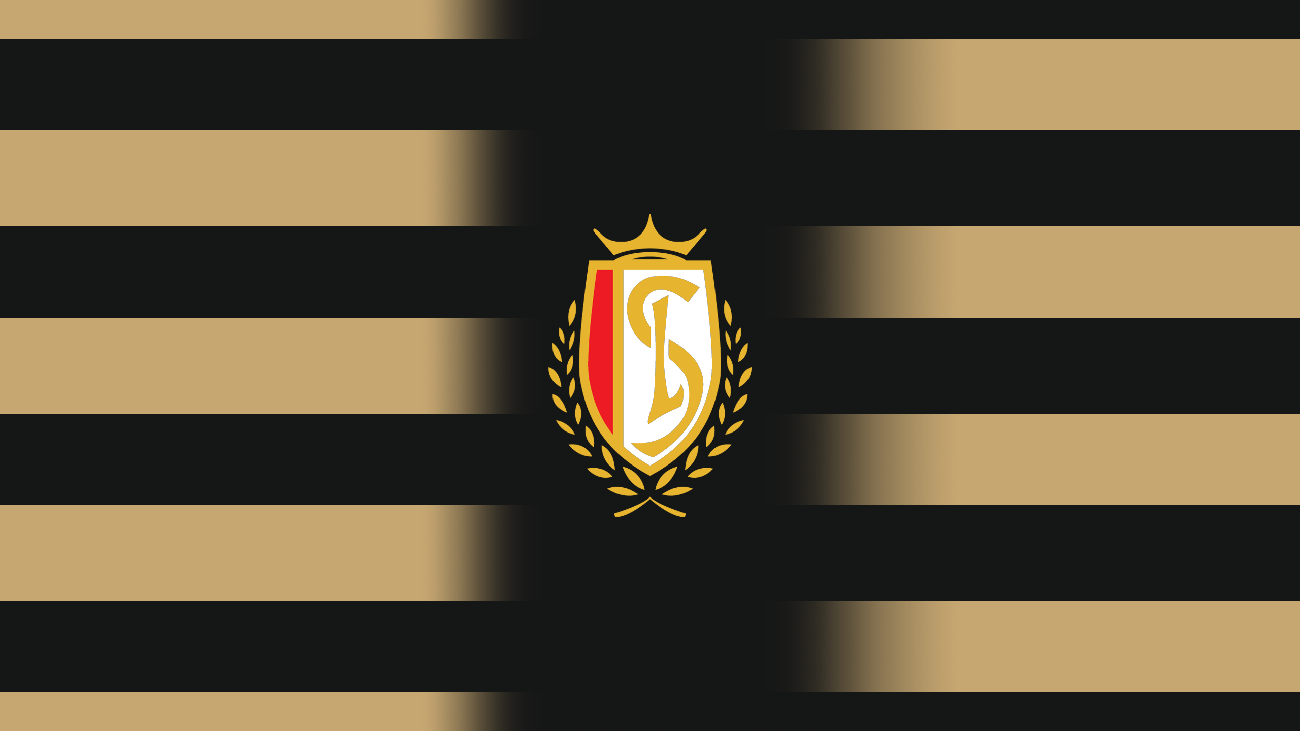 Standard Liège Emblem on Black and Gold Stripes HD Wallpaper