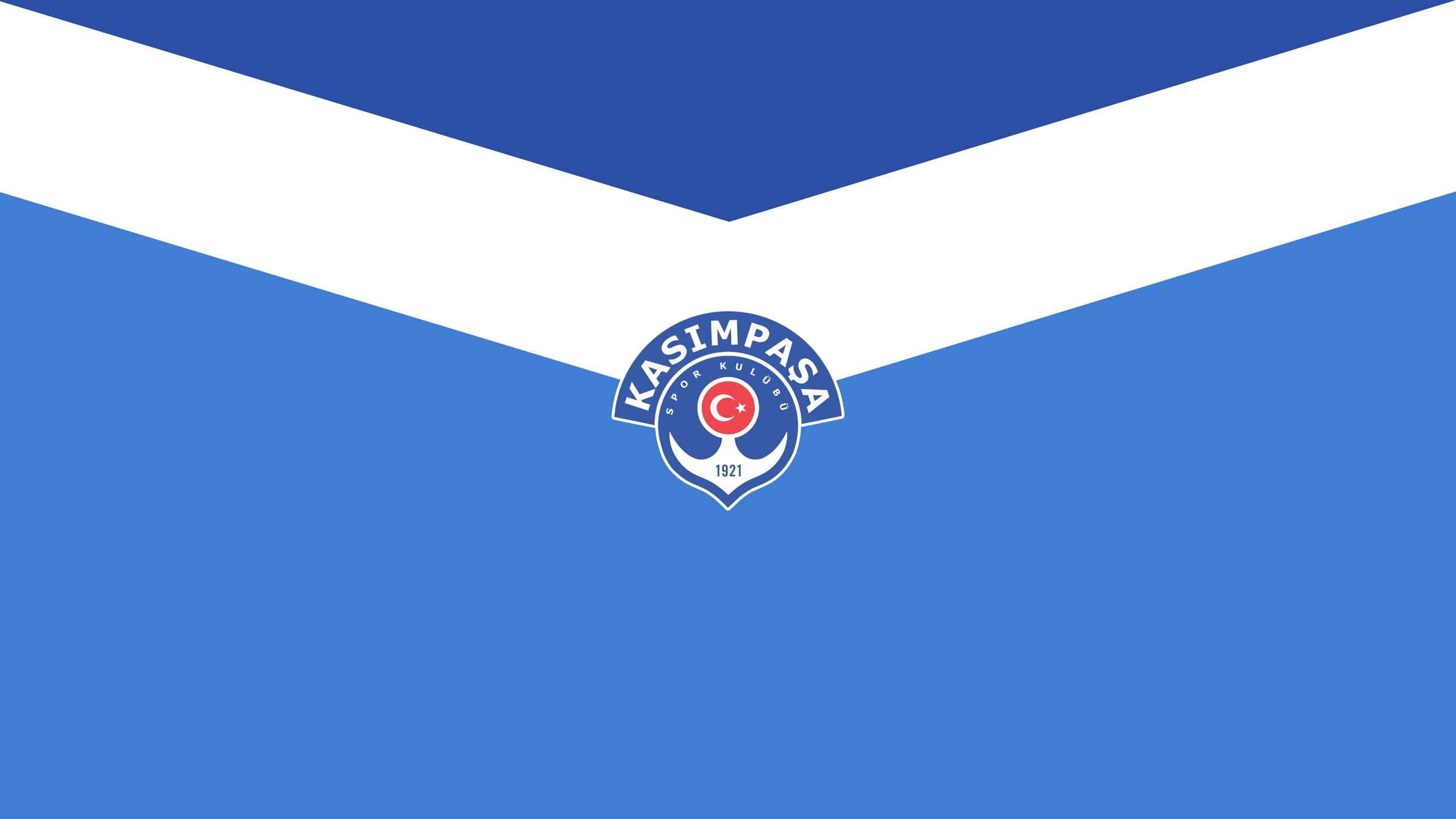 Kasımpaşa S.K. soccer emblem on blue and white HD Wallpaper