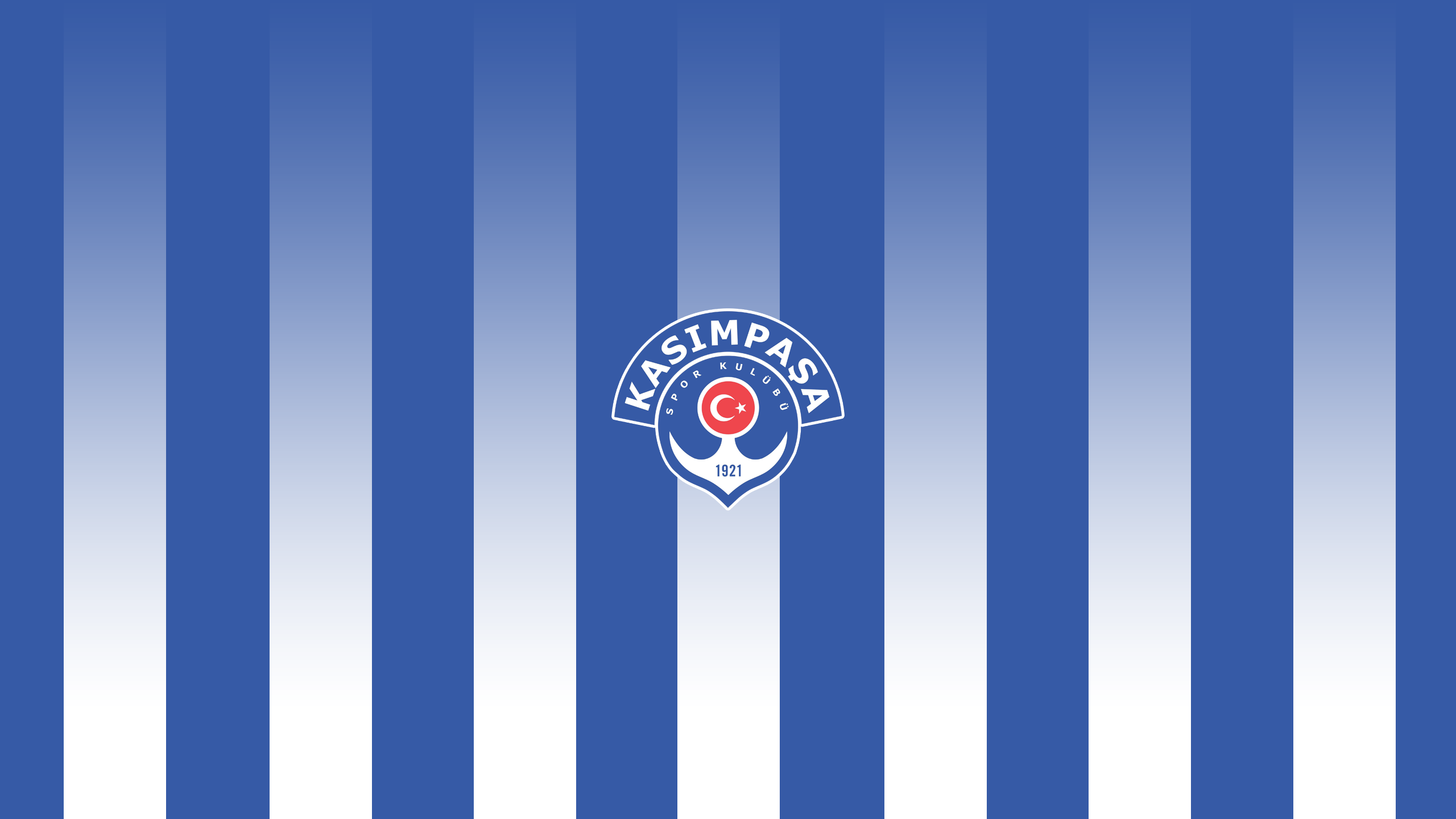 Kasımpaşa S.K. Logo Blue and White Stripes HD Wallpaper
