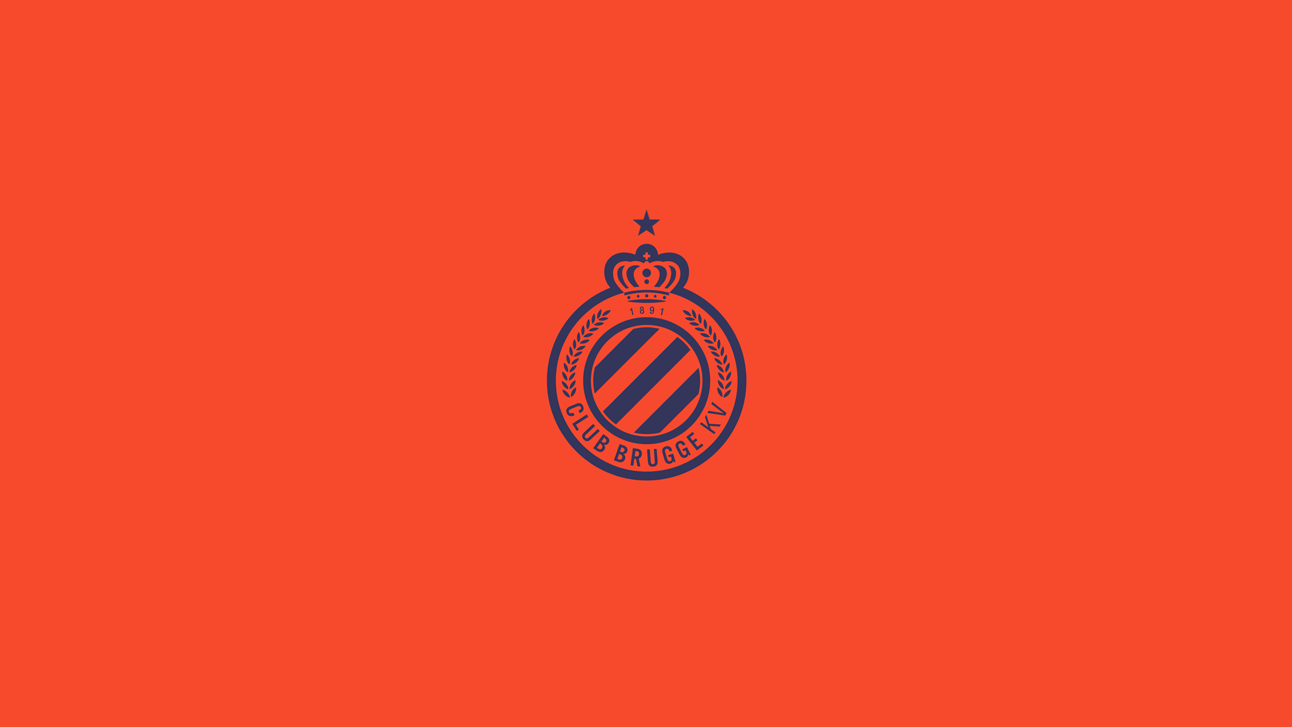 Club Brugge KV Soccer Logo on Orange Background HD Wallpaper