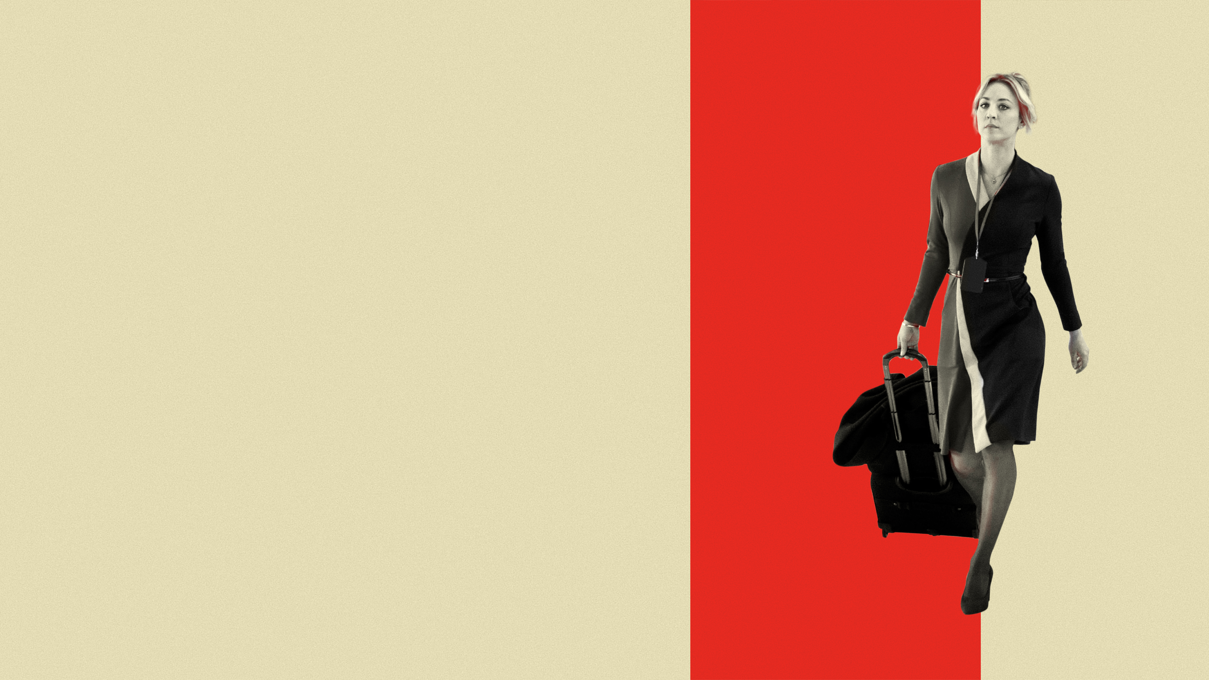The Flight Attendant Kaley Cuoco split color poster HD Wallpaper